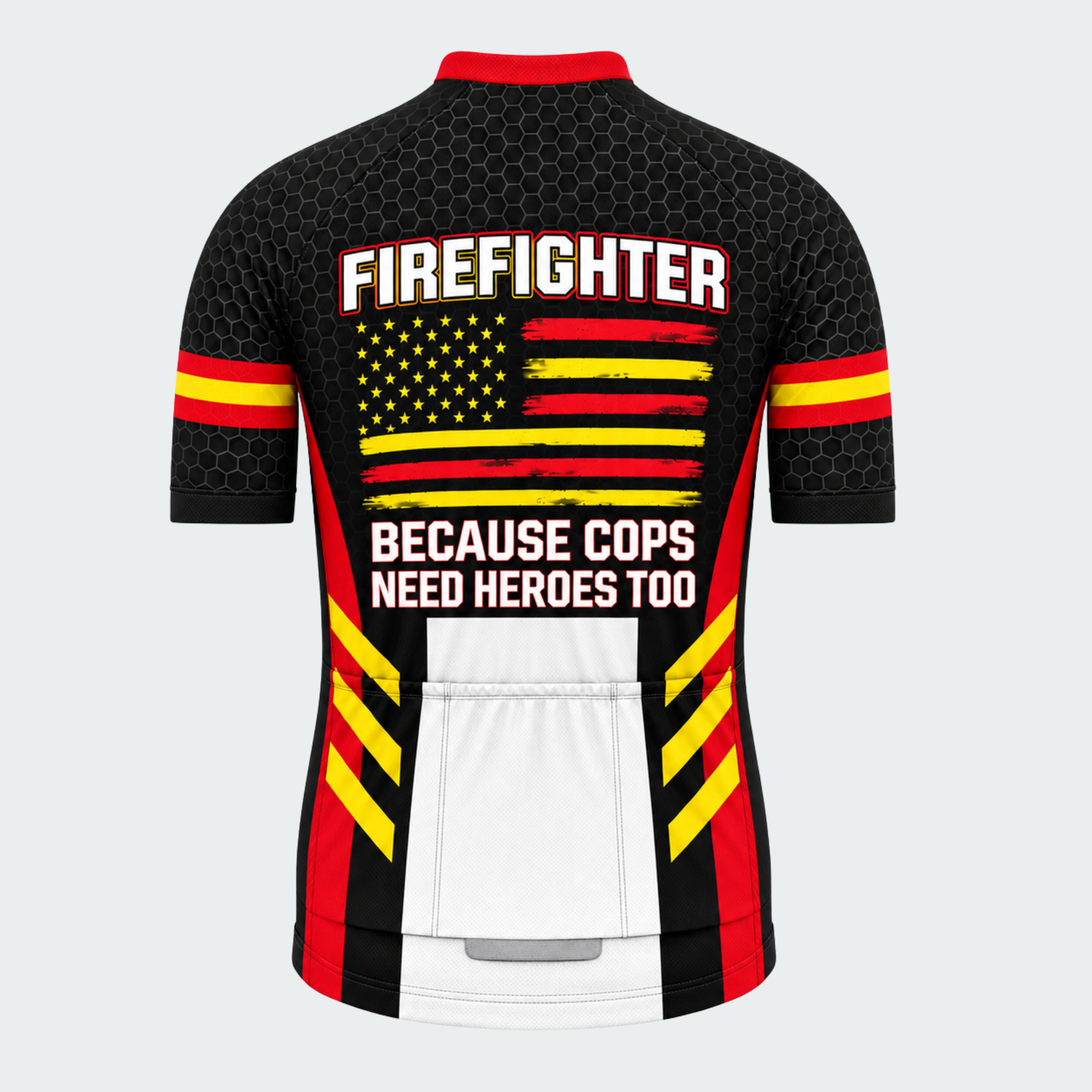 Men's Personalized Firefighter Rescue Stripes Cycling Jersey & Kit — short sleeve jersey — image 03