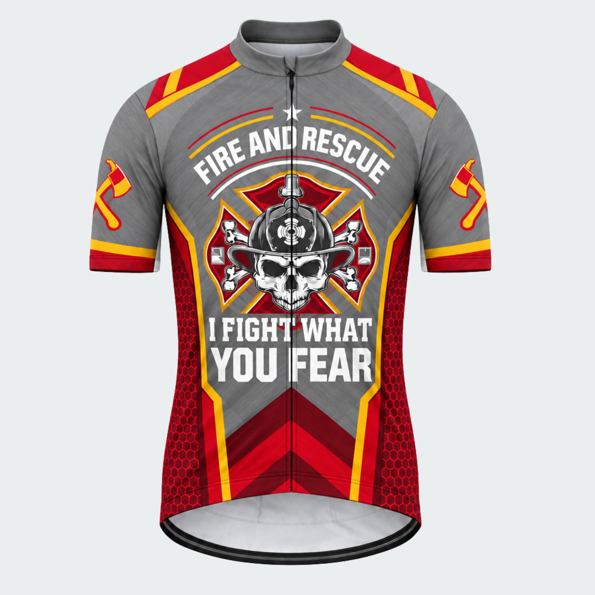 Men's Personalized Fire and Rescue Brotherhood Cycling Jersey & Kit — short sleeve jersey — image 02