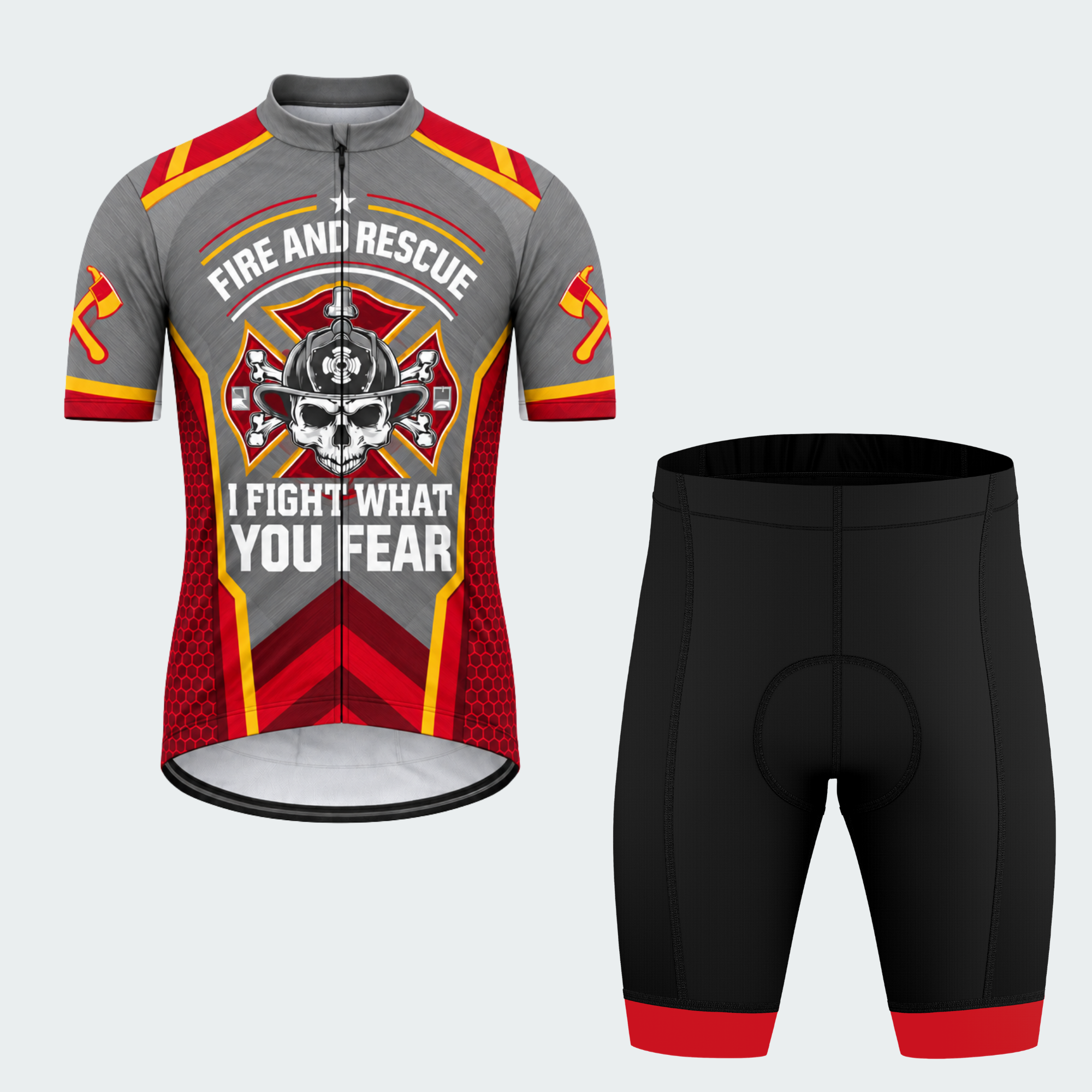 Men's Personalized Fire and Rescue Brotherhood Cycling Jersey & Kit — short sleeve shorts kit — featured image