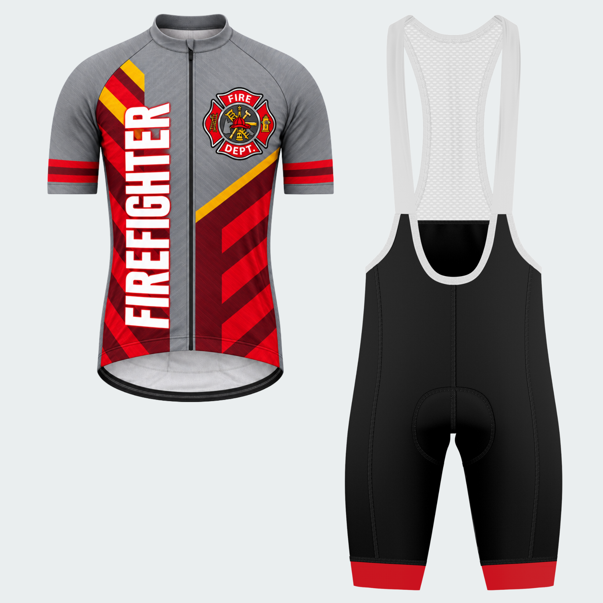 Men's Personalized Fire Dept. Rally Stripe Cycling Jersey & Kit — short sleeve bib shorts kit — featured image