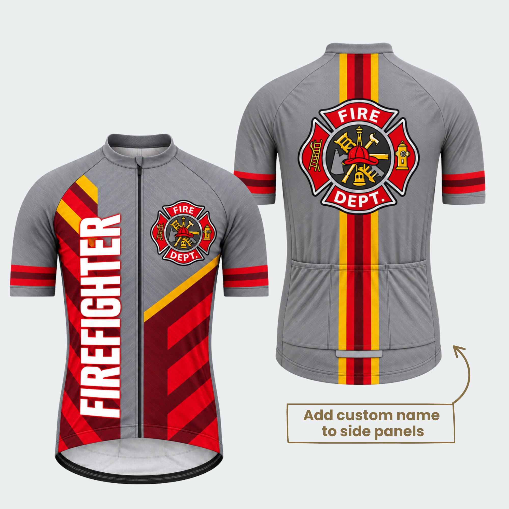 Men's Personalized Fire Dept. Rally Stripe Cycling Jersey & Kit — short sleeve jersey — featured image