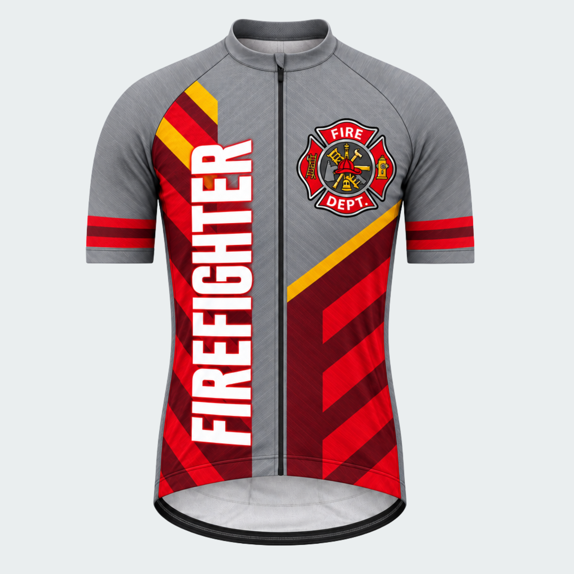 Men's Personalized Fire Dept. Rally Stripe Cycling Jersey & Kit — short sleeve jersey — image 02