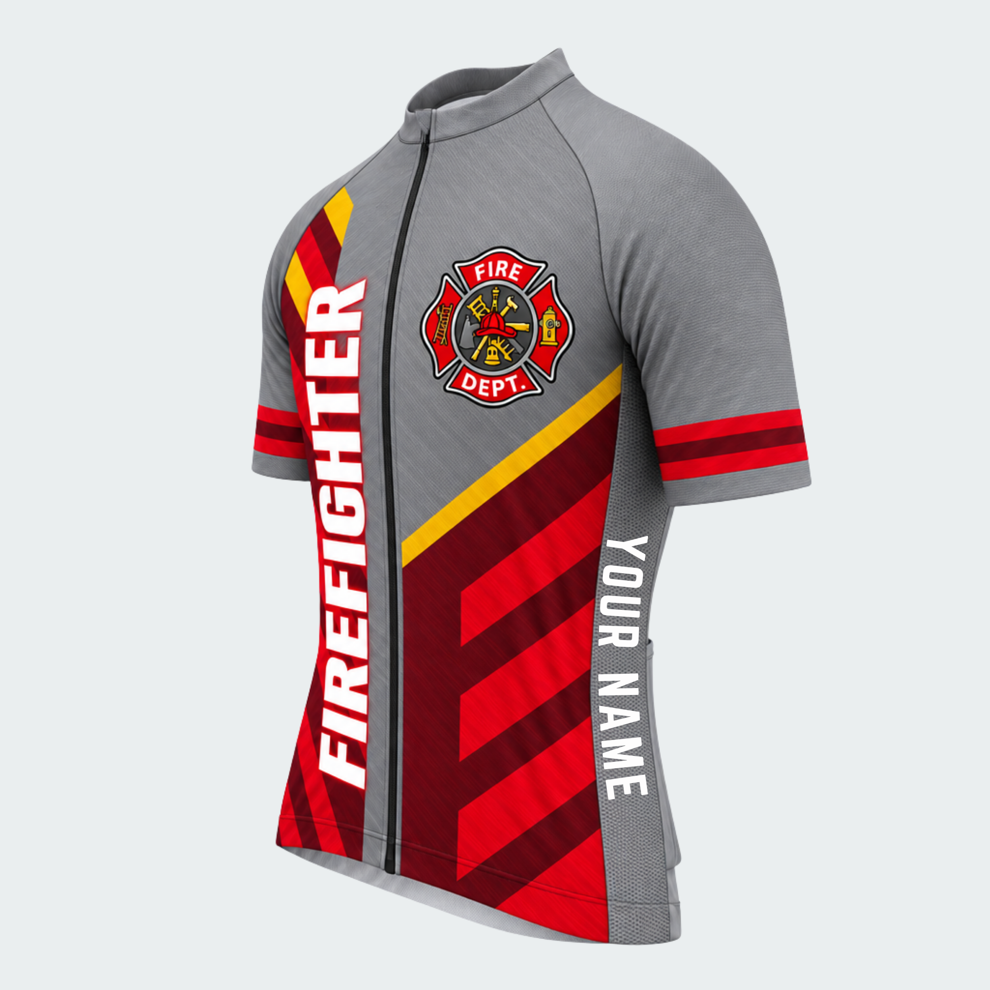 Men's Personalized Fire Dept. Rally Stripe Cycling Jersey & Kit — short sleeve jersey — image 04