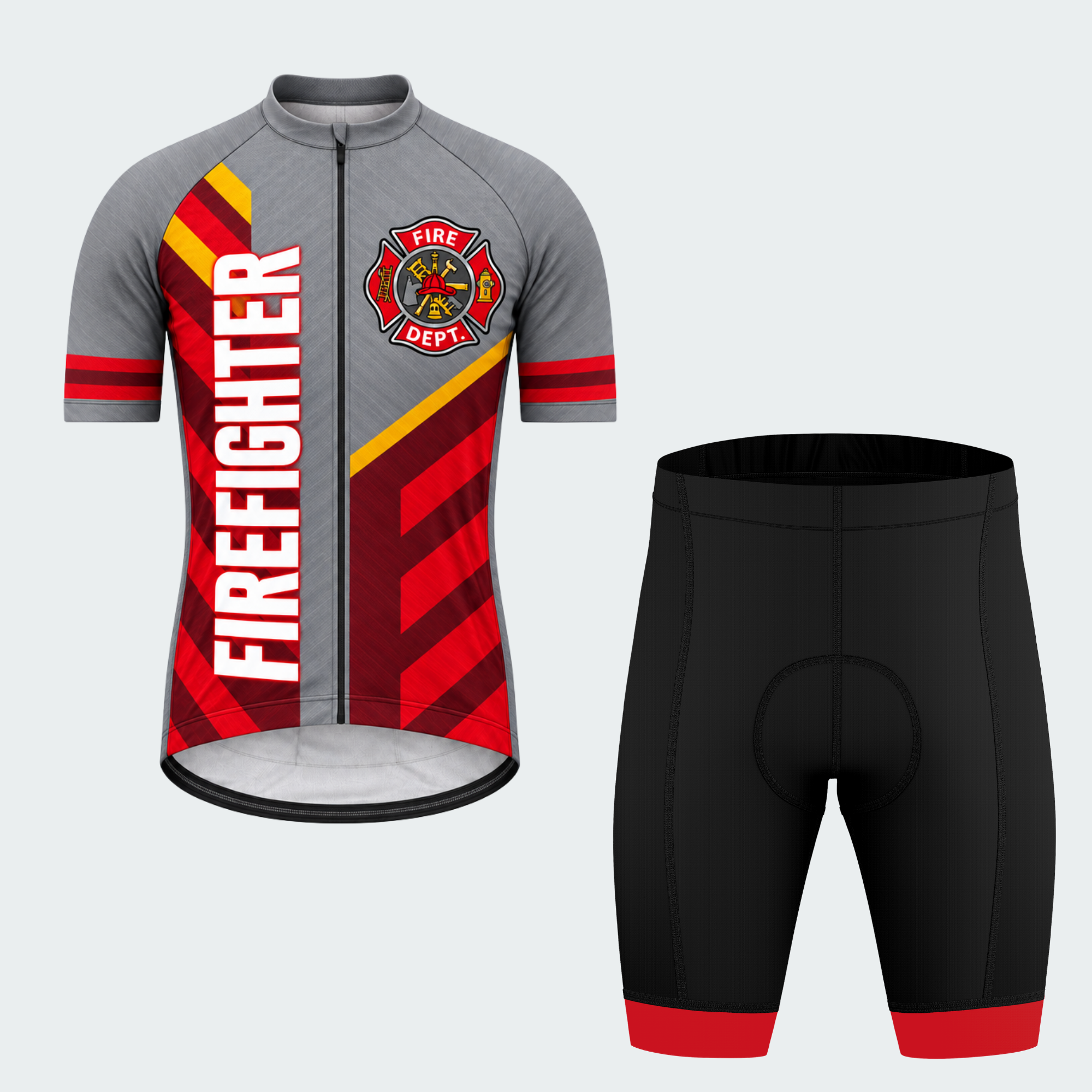Men's Personalized Fire Dept. Rally Stripe Cycling Jersey & Kit — short sleeve shorts kit — featured image