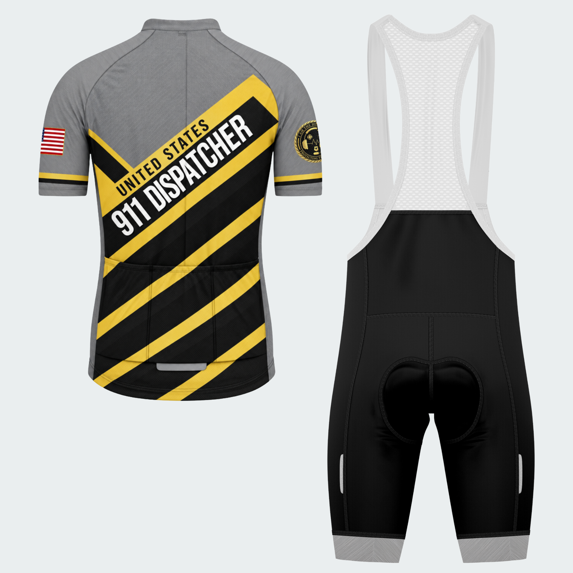 Men's Personalized United States 911 Dispatcher Cycling Jersey & Kit — short sleeve bib shorts kit — image 02