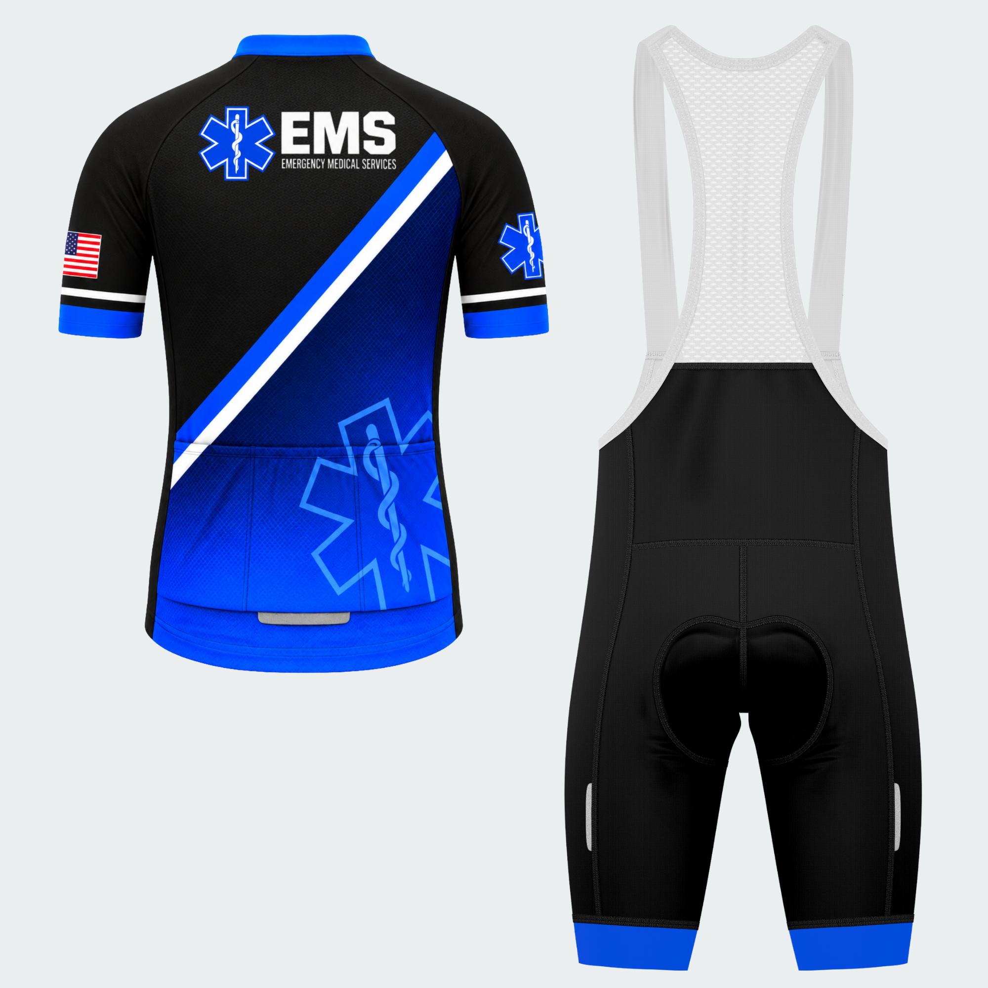 Men's Personalized EMS Response Stripe Cycling Jersey & Kit — short sleeve bib shorts kit — image 02