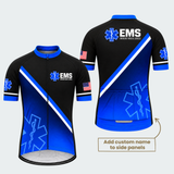 Men's Personalized EMS Response Stripe Cycling Jersey & Kit — short sleeve jersey — featured image