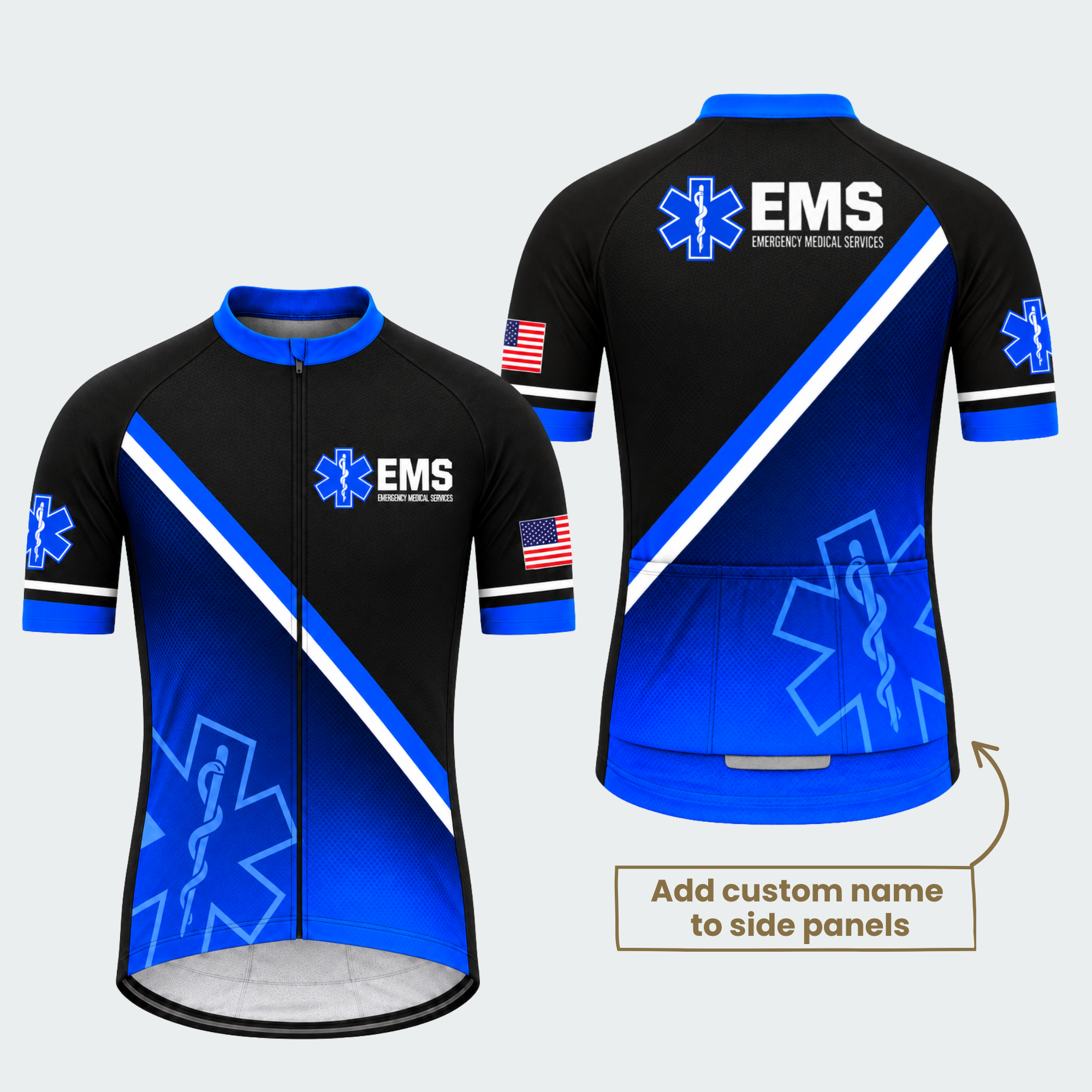 Men's Personalized EMS Response Stripe Cycling Jersey & Kit — short sleeve jersey — featured image