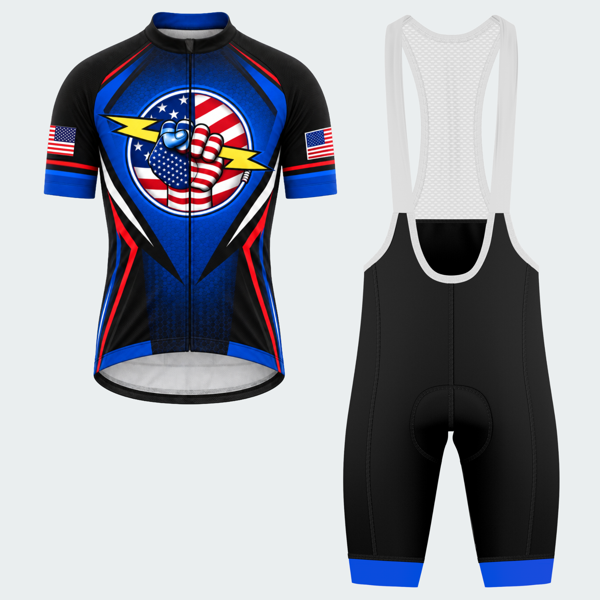 Men's Personalized United States Lightning Fist Cycling Jersey & Kit — short sleeve bib shorts kit — featured image