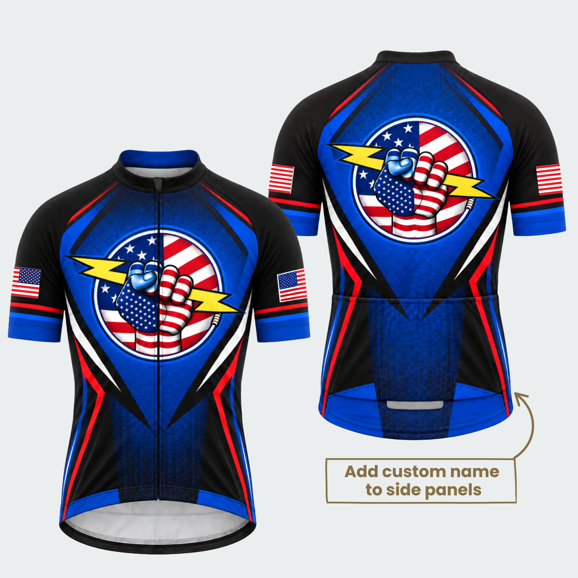 Men's Personalized United States Lightning Fist Cycling Jersey & Kit — short sleeve jersey — featured image