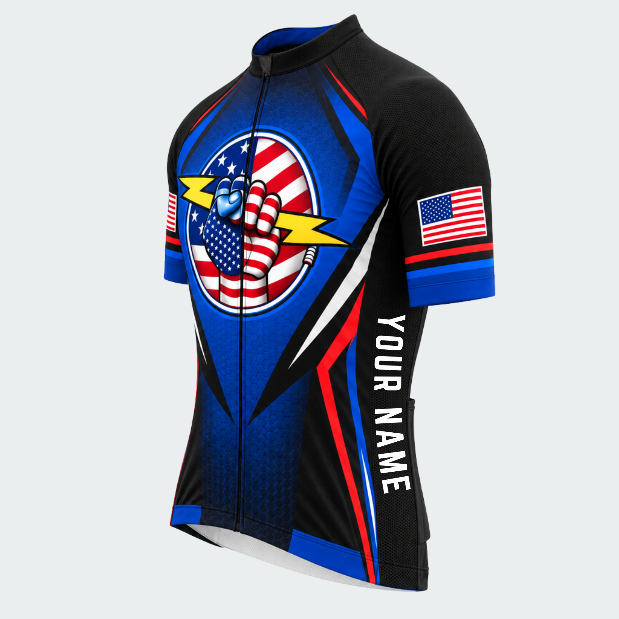Men's Personalized United States Lightning Fist Cycling Jersey & Kit — short sleeve jersey — image 04