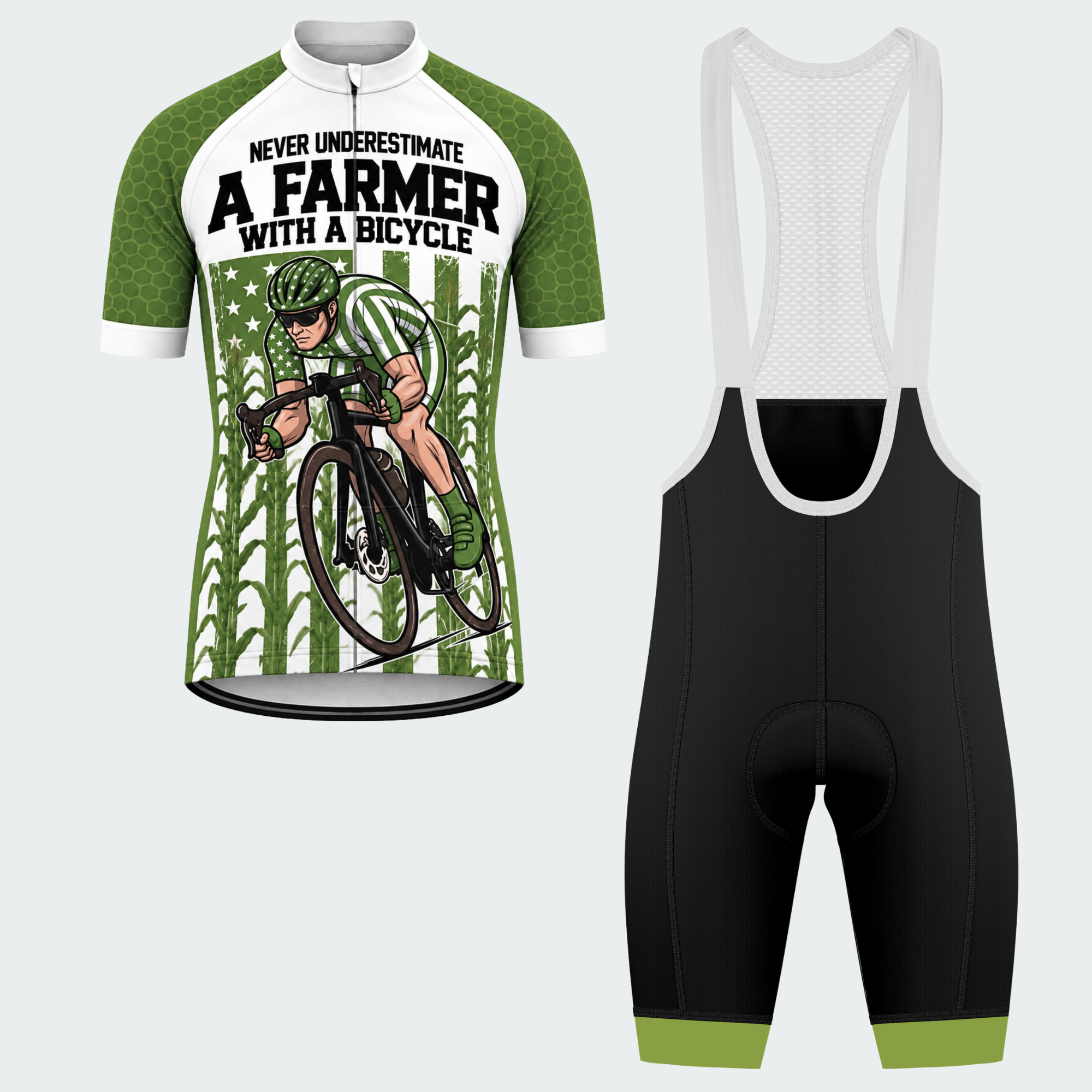 Men's Personalized Farmer With A Bicycle Cycling Jersey & Kit — short sleeve bib shorts kit — featured image