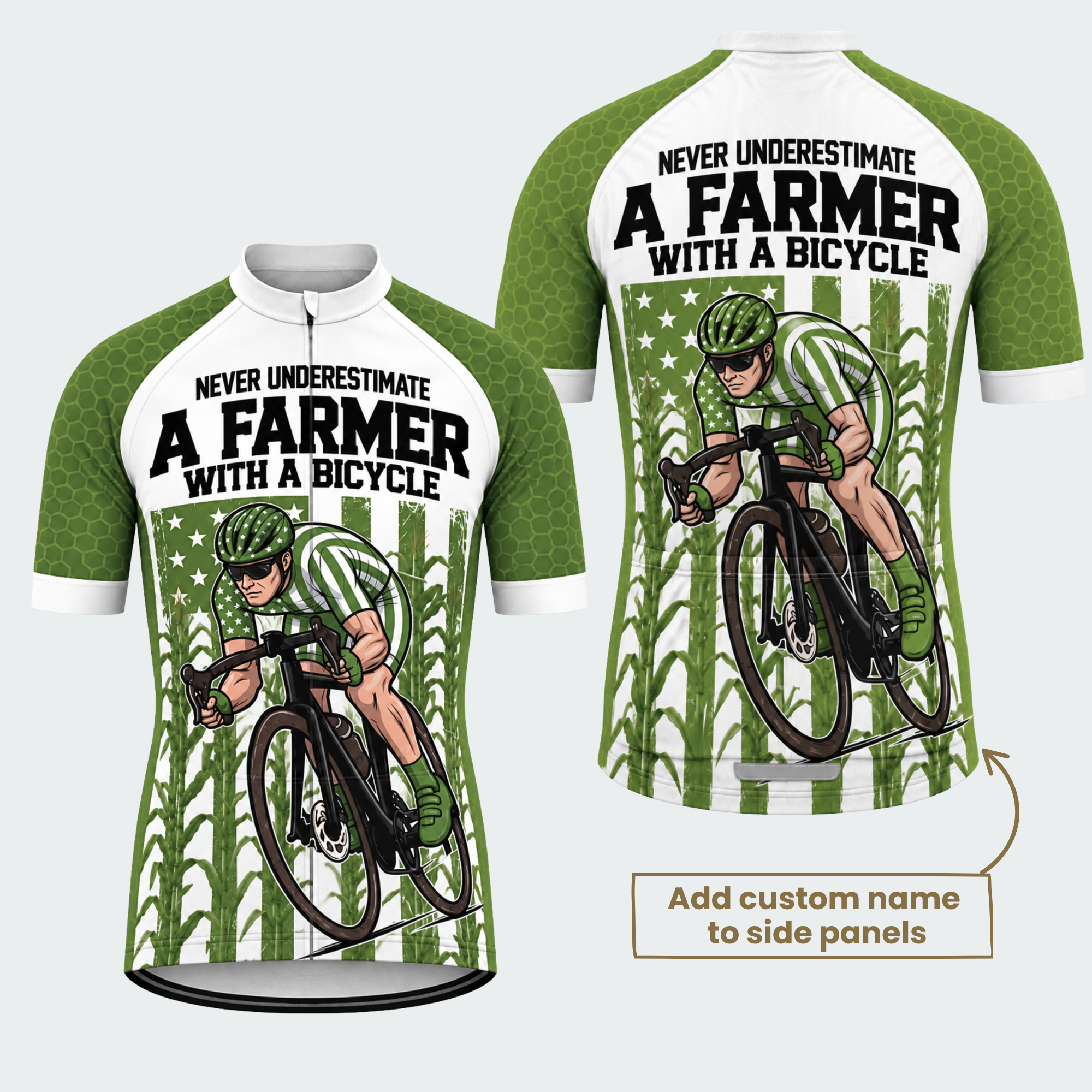 Men's Personalized Farmer With A Bicycle Cycling Jersey & Kit — short sleeve jersey — featured image
