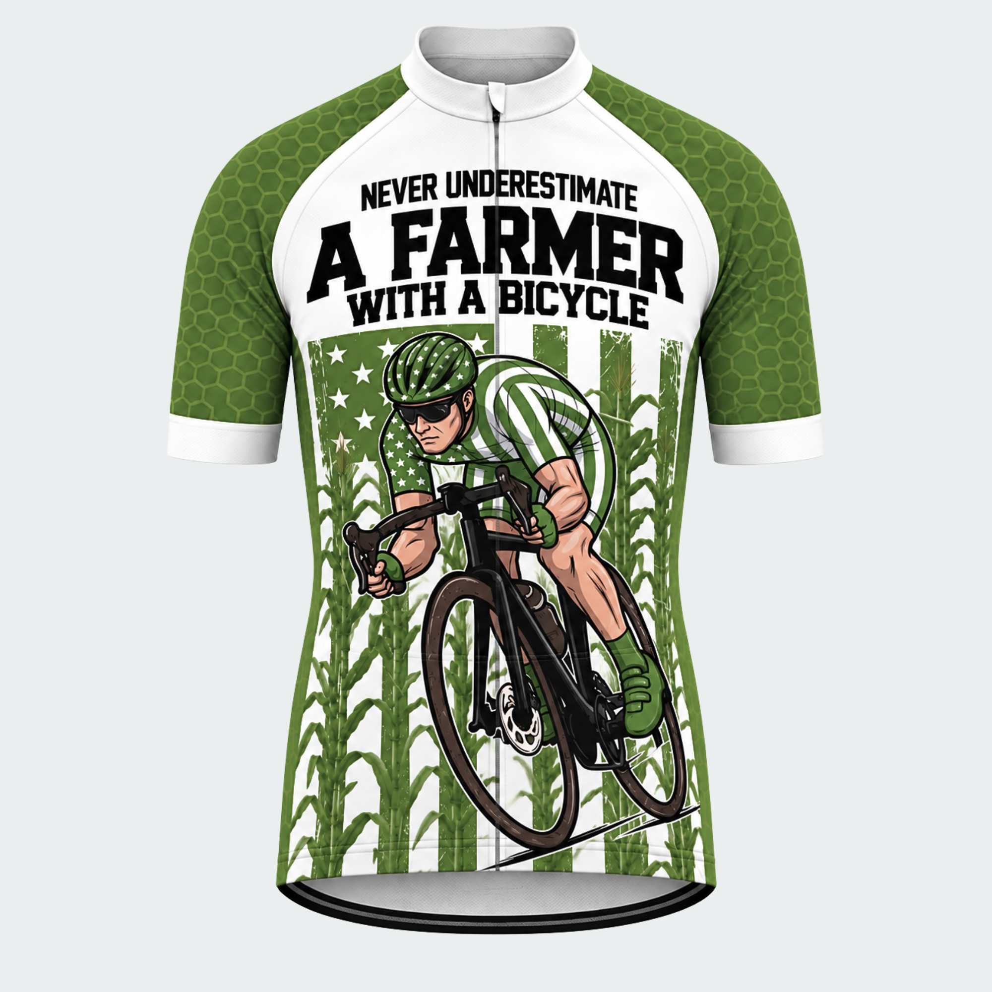Men's Personalized Farmer With A Bicycle Cycling Jersey & Kit — short sleeve jersey — image 02