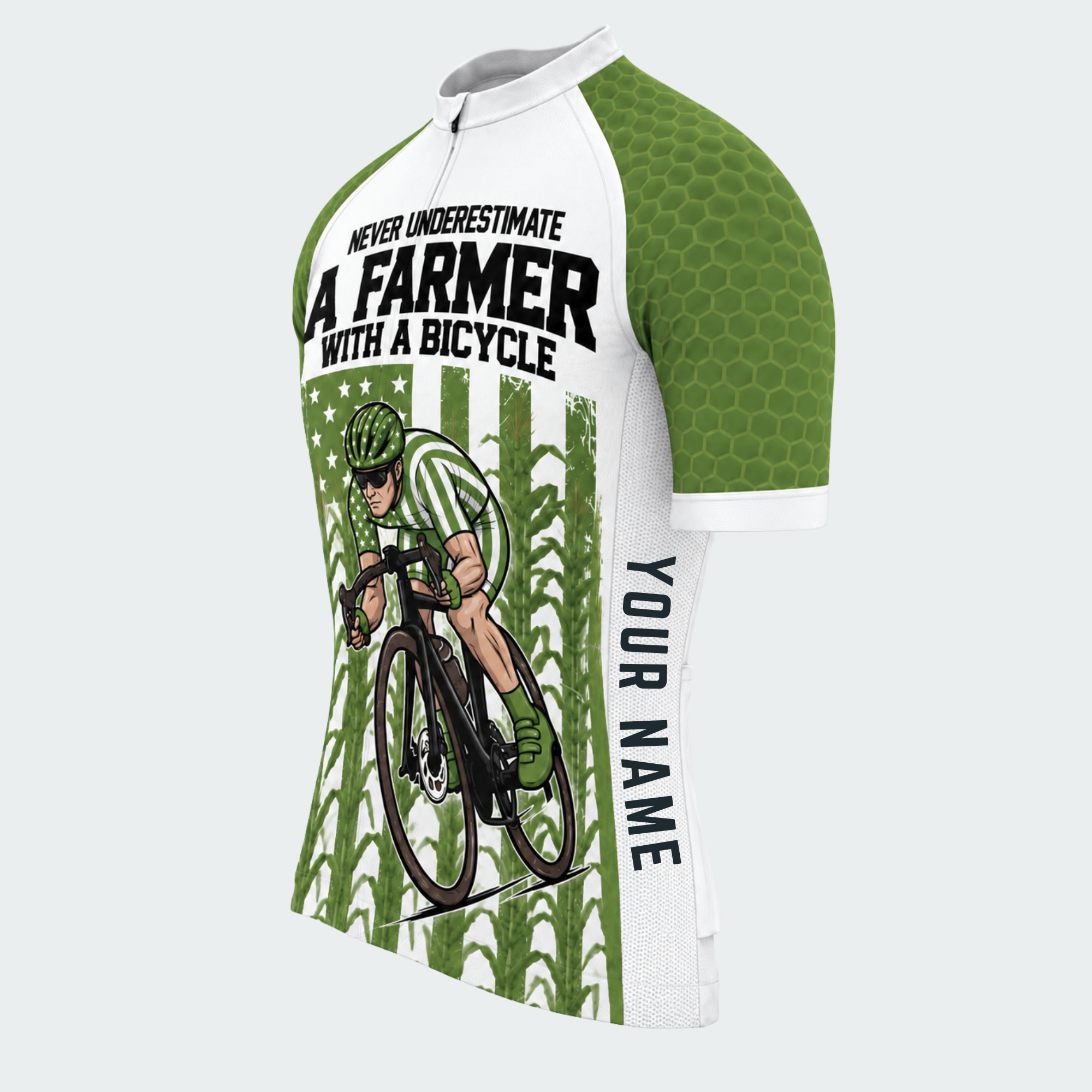 Men's Personalized Farmer With A Bicycle Cycling Jersey & Kit — short sleeve jersey — image 04