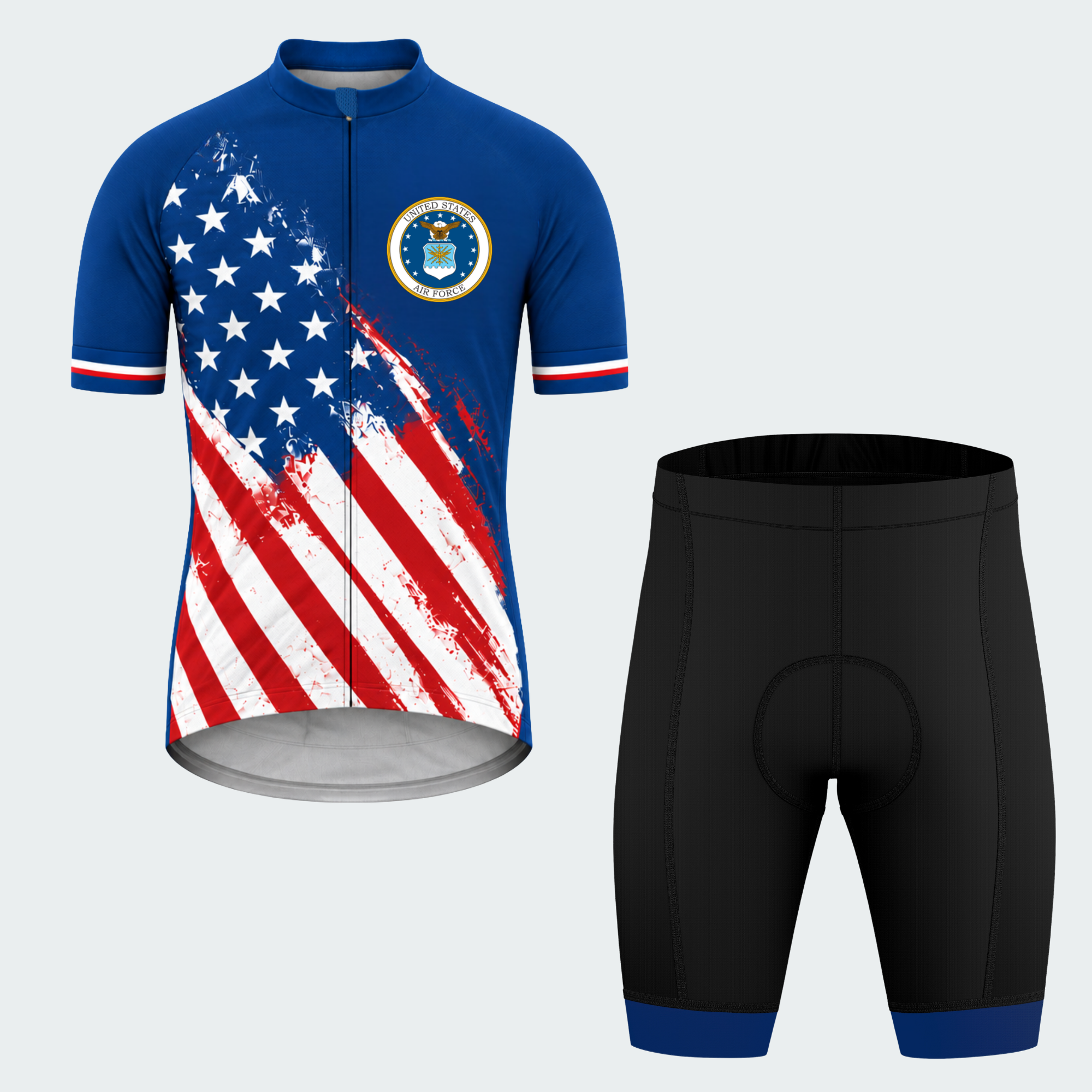 Men's Personalized U.S. Air Force Stars & Jets Cycling Jersey & Kit — short sleeve shorts kit — featured image