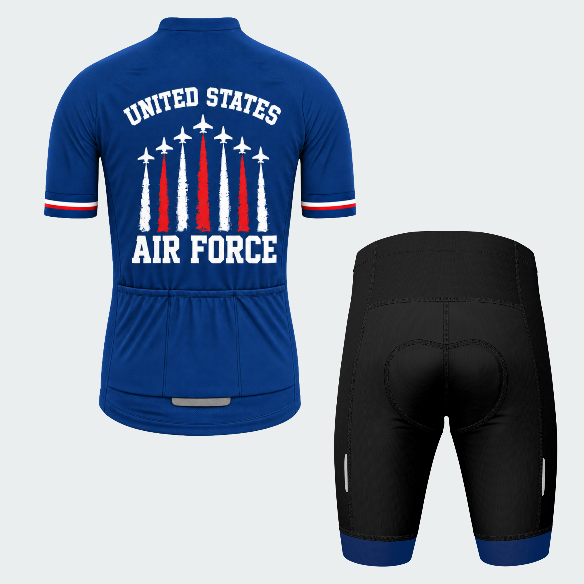 Men's Personalized U.S. Air Force Stars & Jets Cycling Jersey & Kit — short sleeve shorts kit — image 02