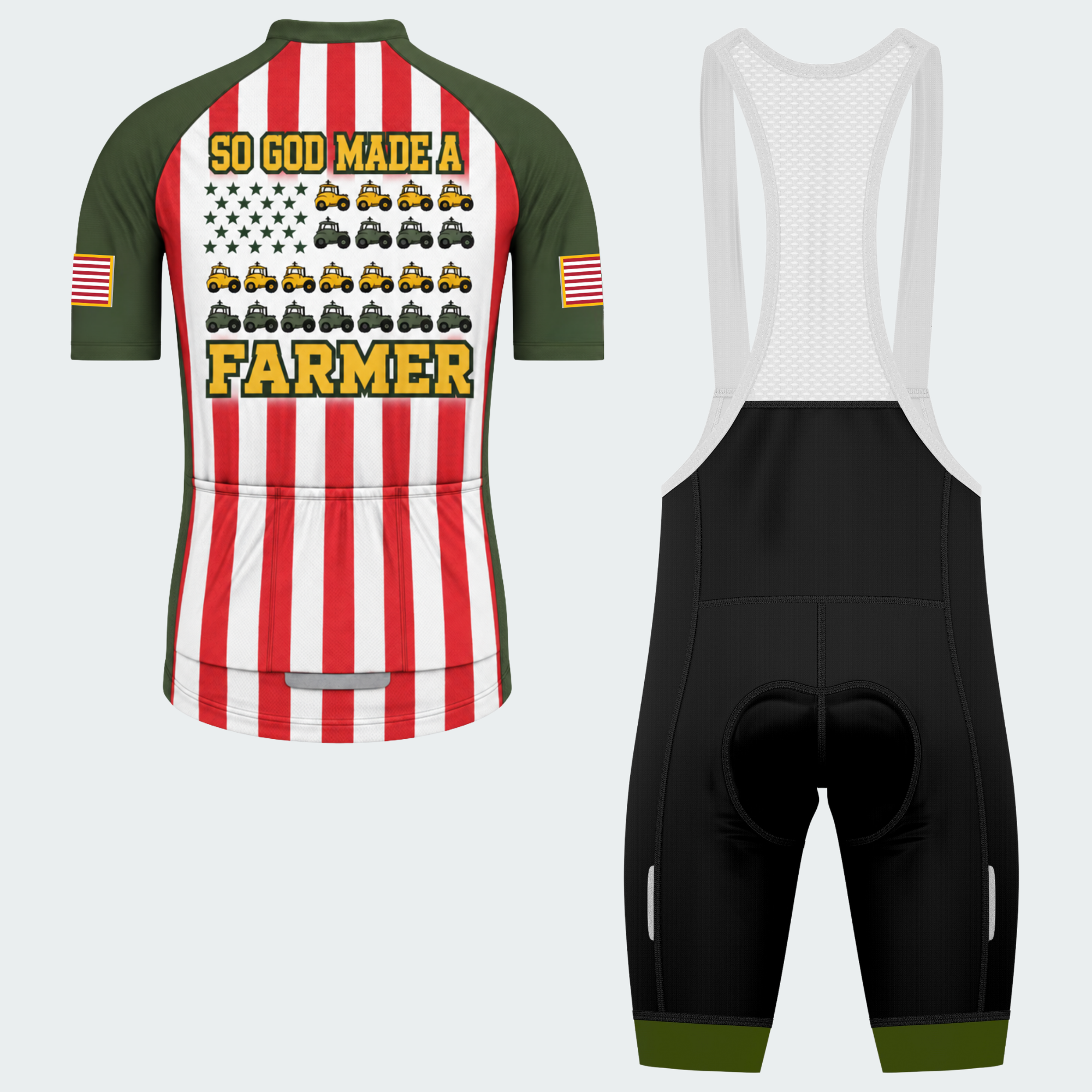 Men's Personalized So God Made A Farmer Cycling Jersey & Kit — short sleeve bib shorts kit — image 02