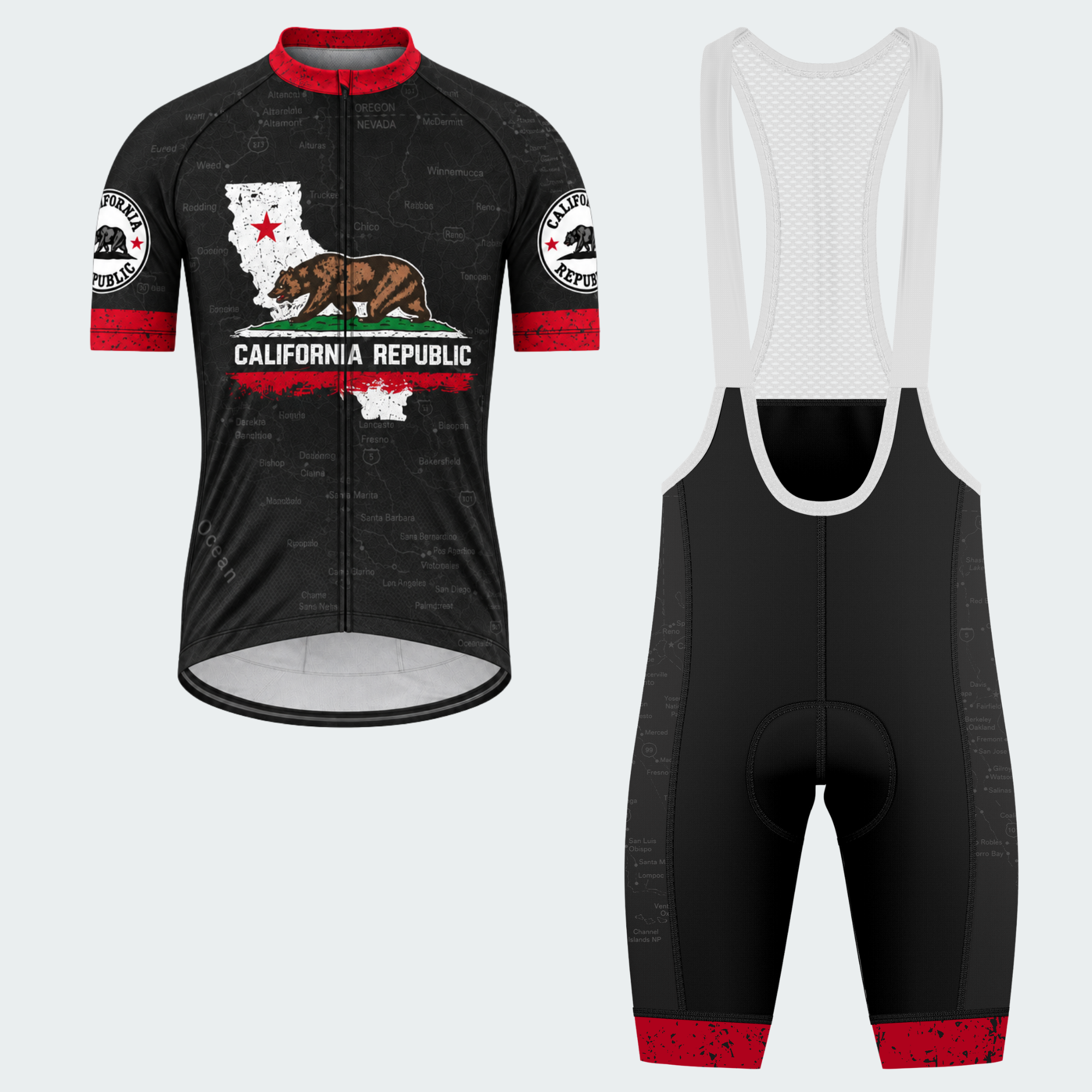 Men's Personalized California Republic Road Bear Cycling Jersey & Kit — short sleeve bib shorts kit — featured image