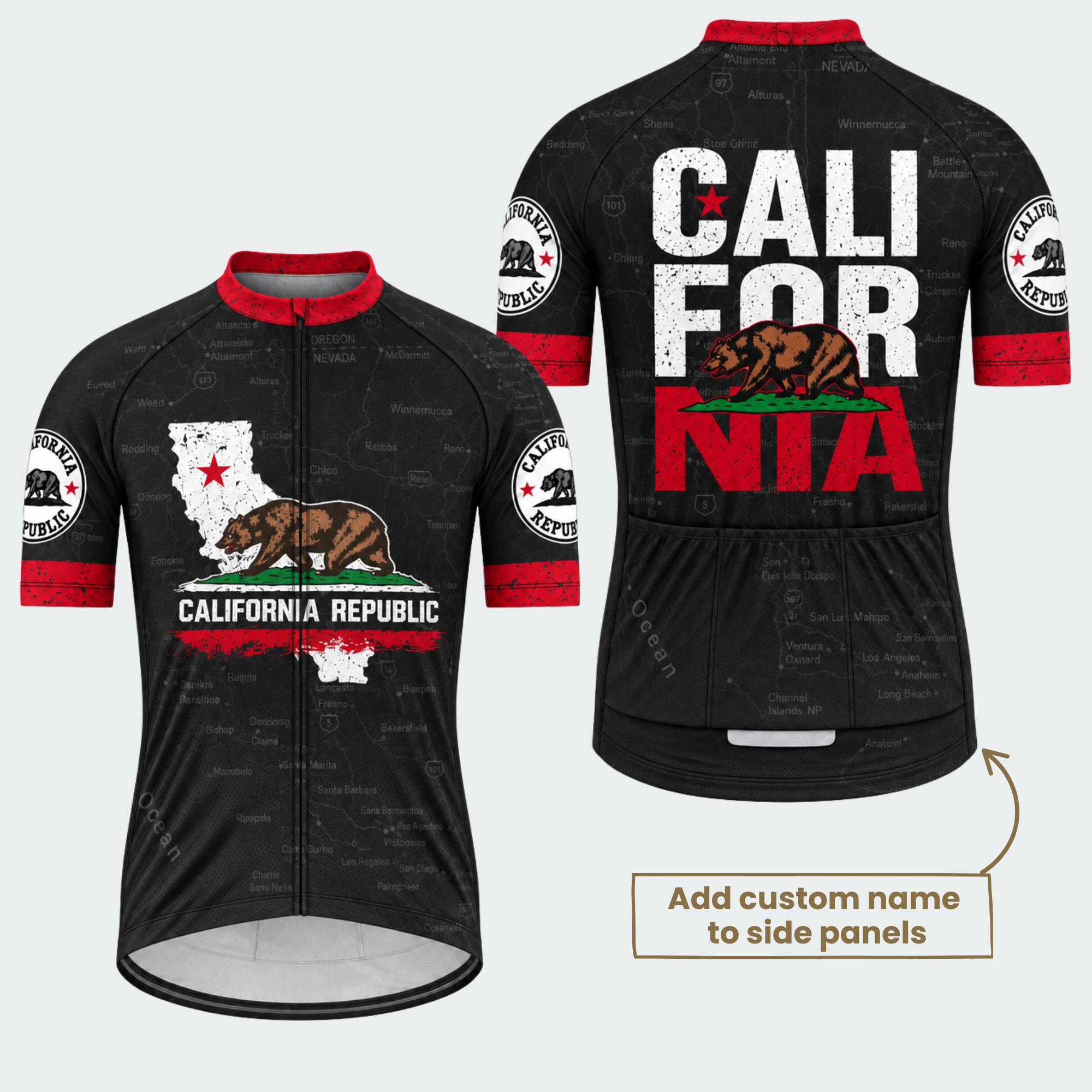 Men's Personalized California Republic Road Bear Cycling Jersey & Kit — short sleeve jersey — featured image