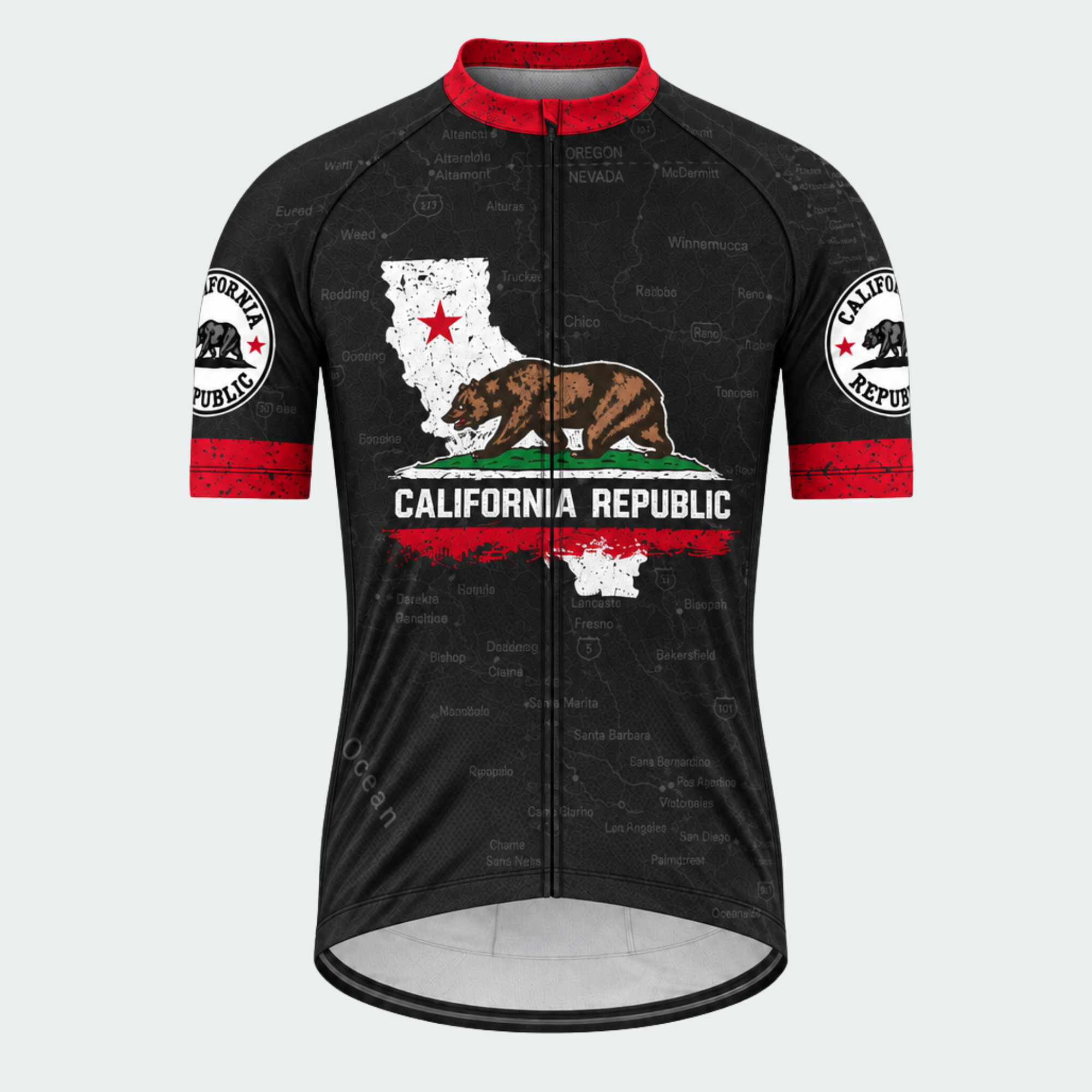 Men's Personalized California Republic Road Bear Cycling Jersey & Kit — short sleeve jersey — image 02