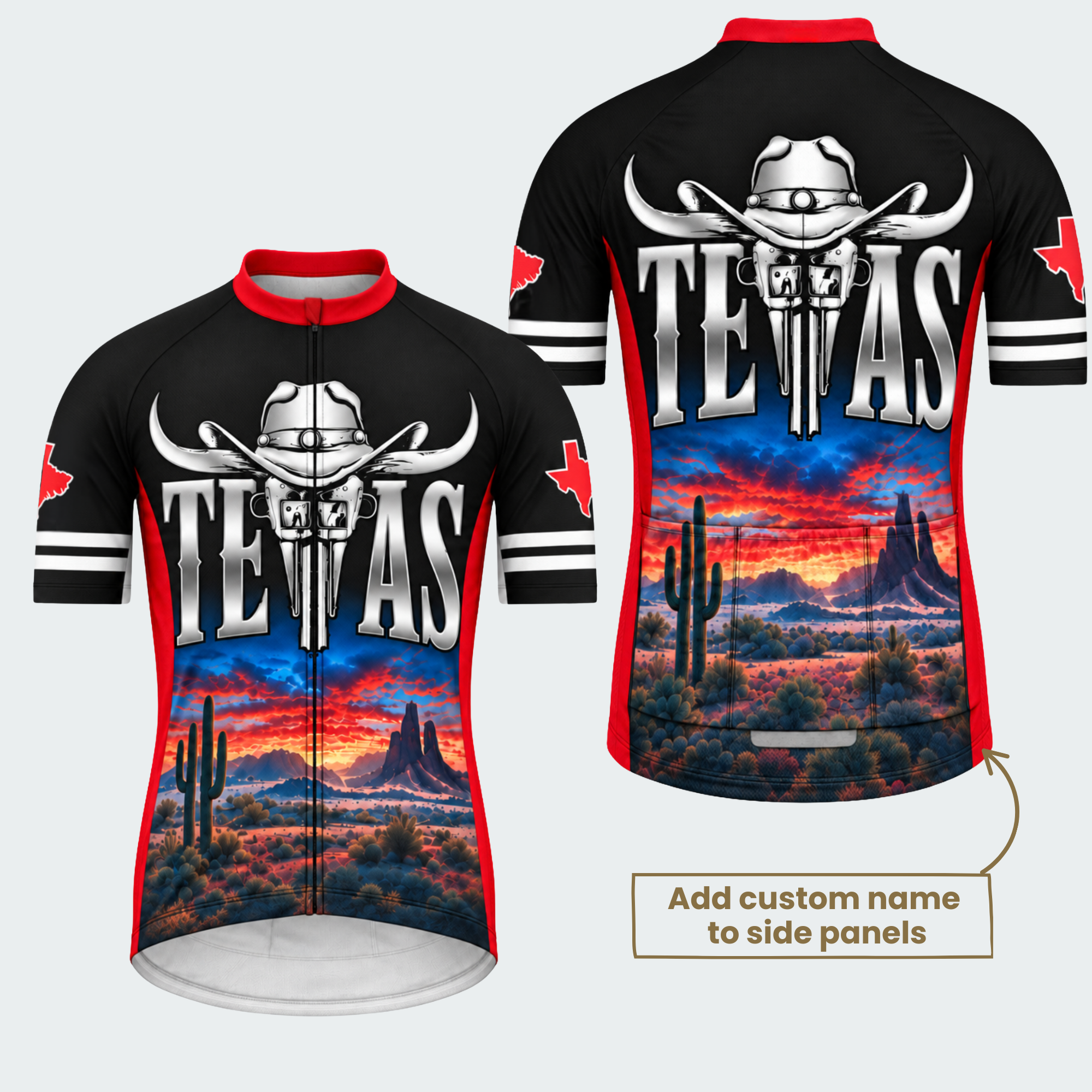 Men's Personalized Texas Longhorn Sunset Cycling Jersey & Kit — short sleeve jersey — featured image