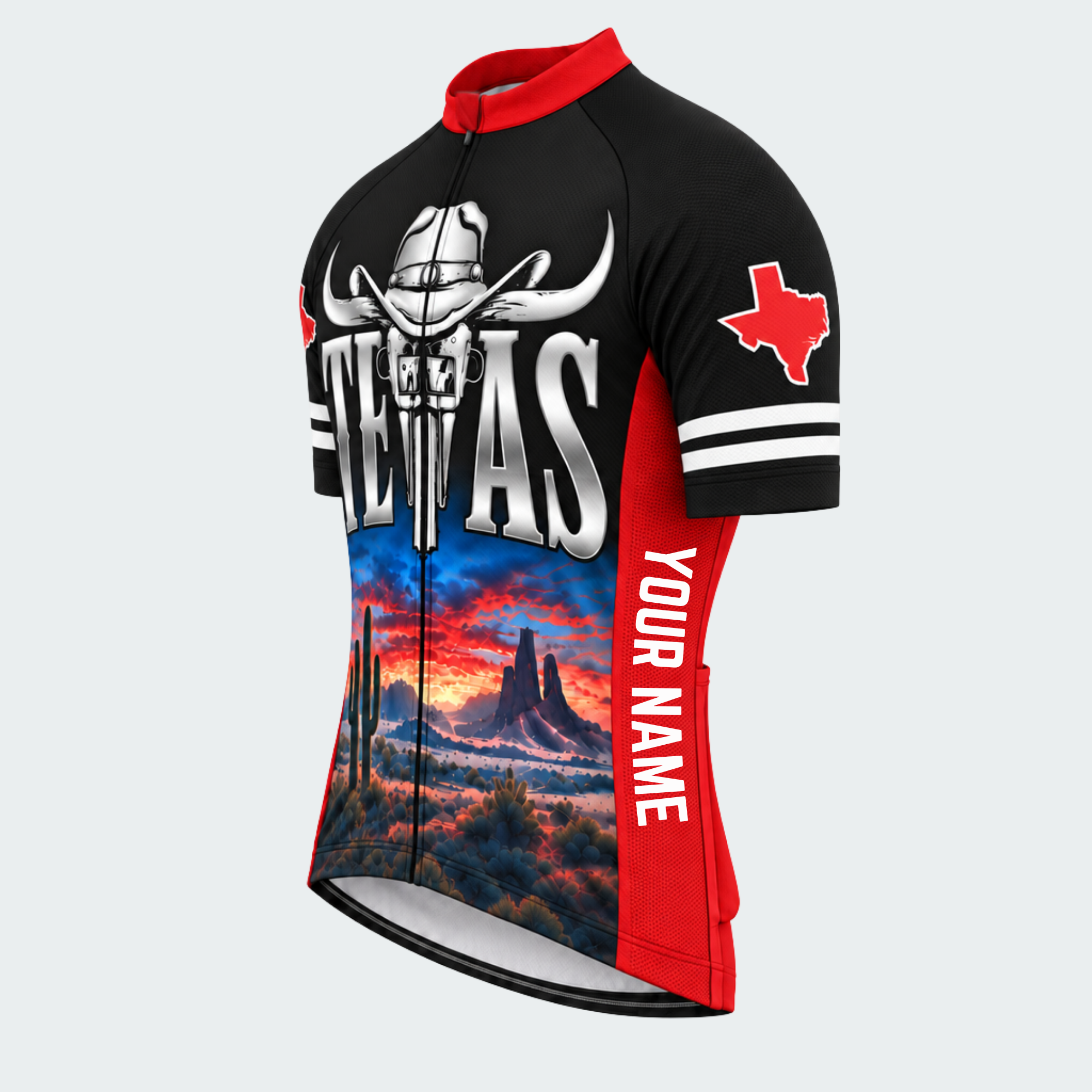 Men's Personalized Texas Longhorn Sunset Cycling Jersey & Kit — short sleeve jersey — image 04