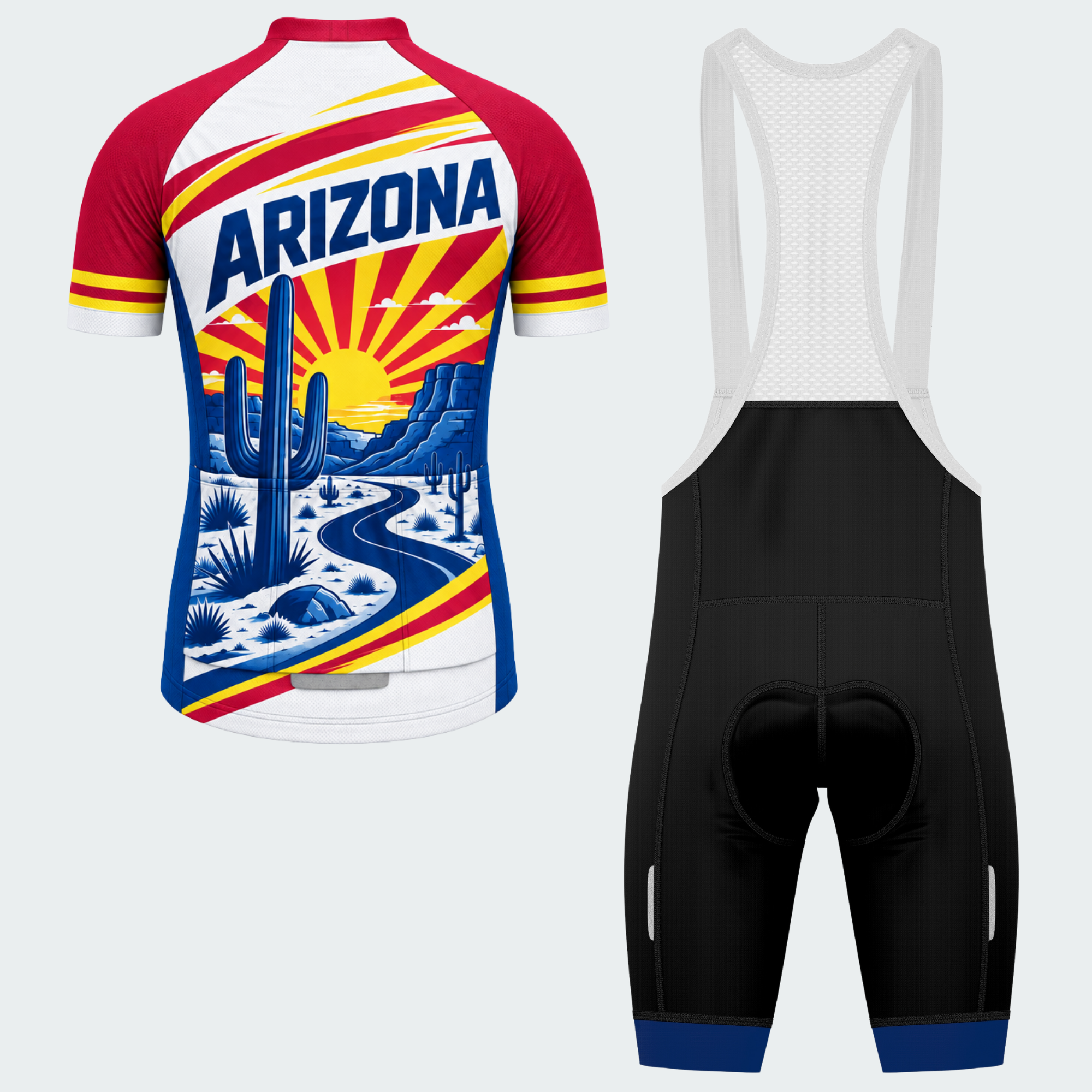 Men's Personalized Arizona Saguaro Sunrise Cycling Jersey & Kit — short sleeve bib shorts kit — image 02