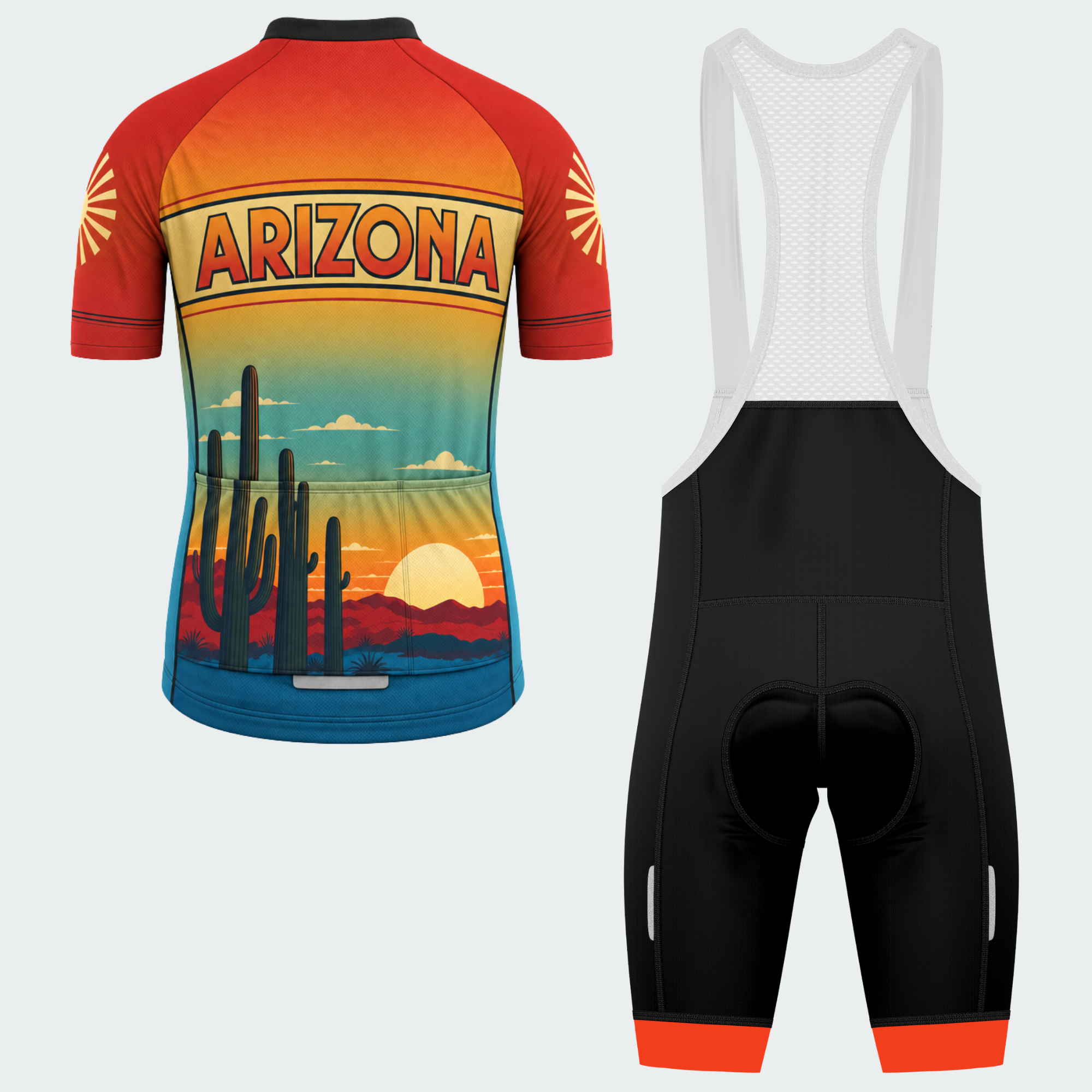 Men's Personalized Arizona Saguaro Sunset Cycling Jersey & Kit — short sleeve bib shorts kit — image 02