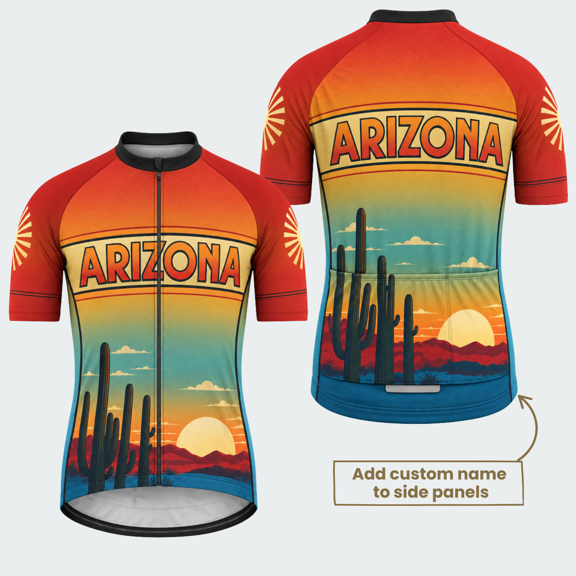 Men's Personalized Arizona Saguaro Sunset Cycling Jersey & Kit — short sleeve jersey — featured image