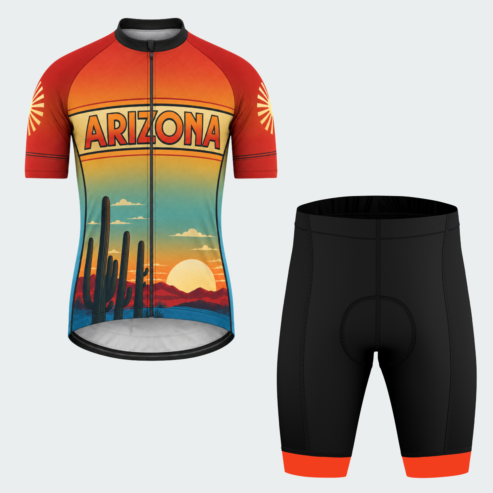 Men's Personalized Arizona Saguaro Sunset Cycling Jersey & Kit — short sleeve shorts kit — featured image