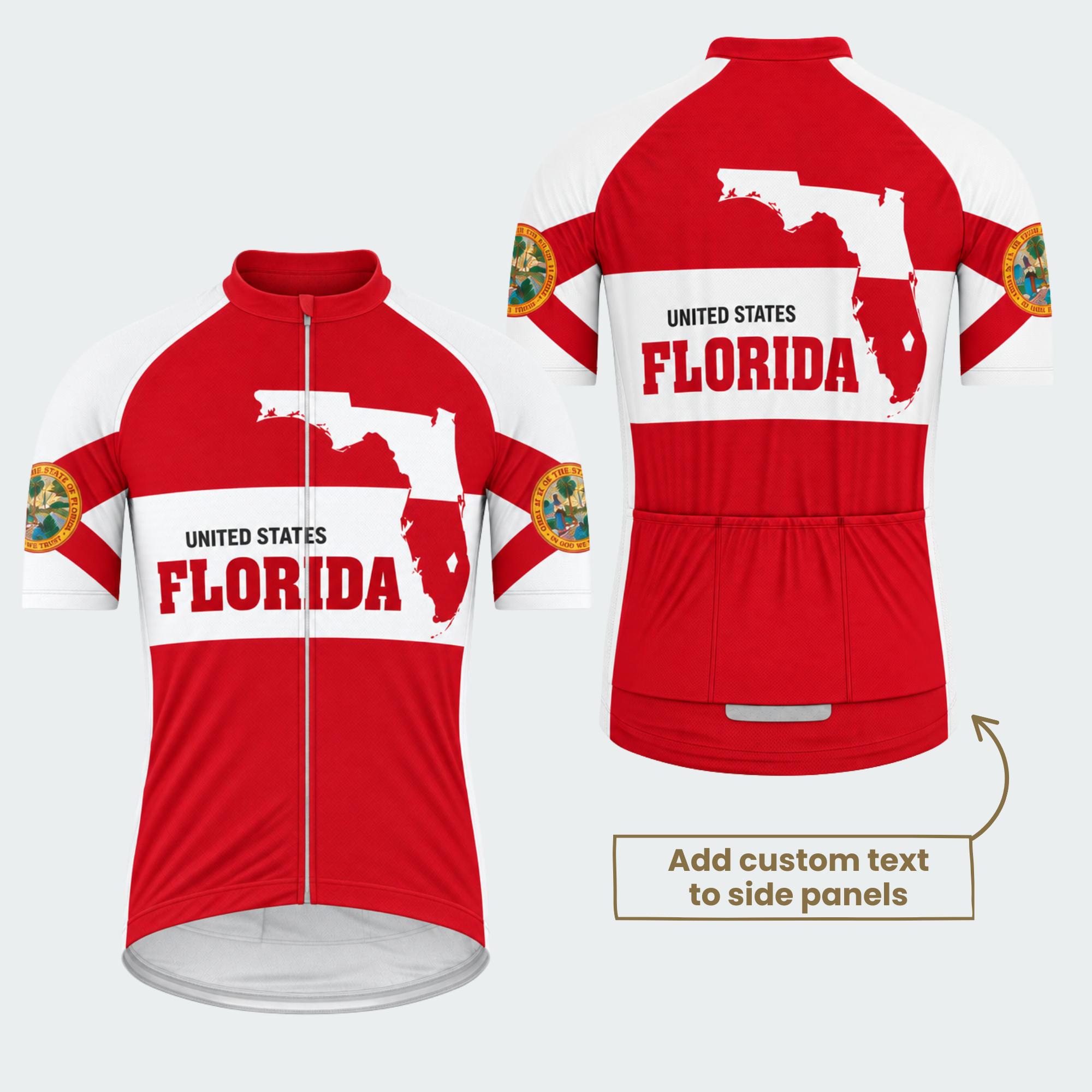 Men's Personalized Florida State Map Emblem Cycling Jersey & Kit — short sleeve jersey — featured image