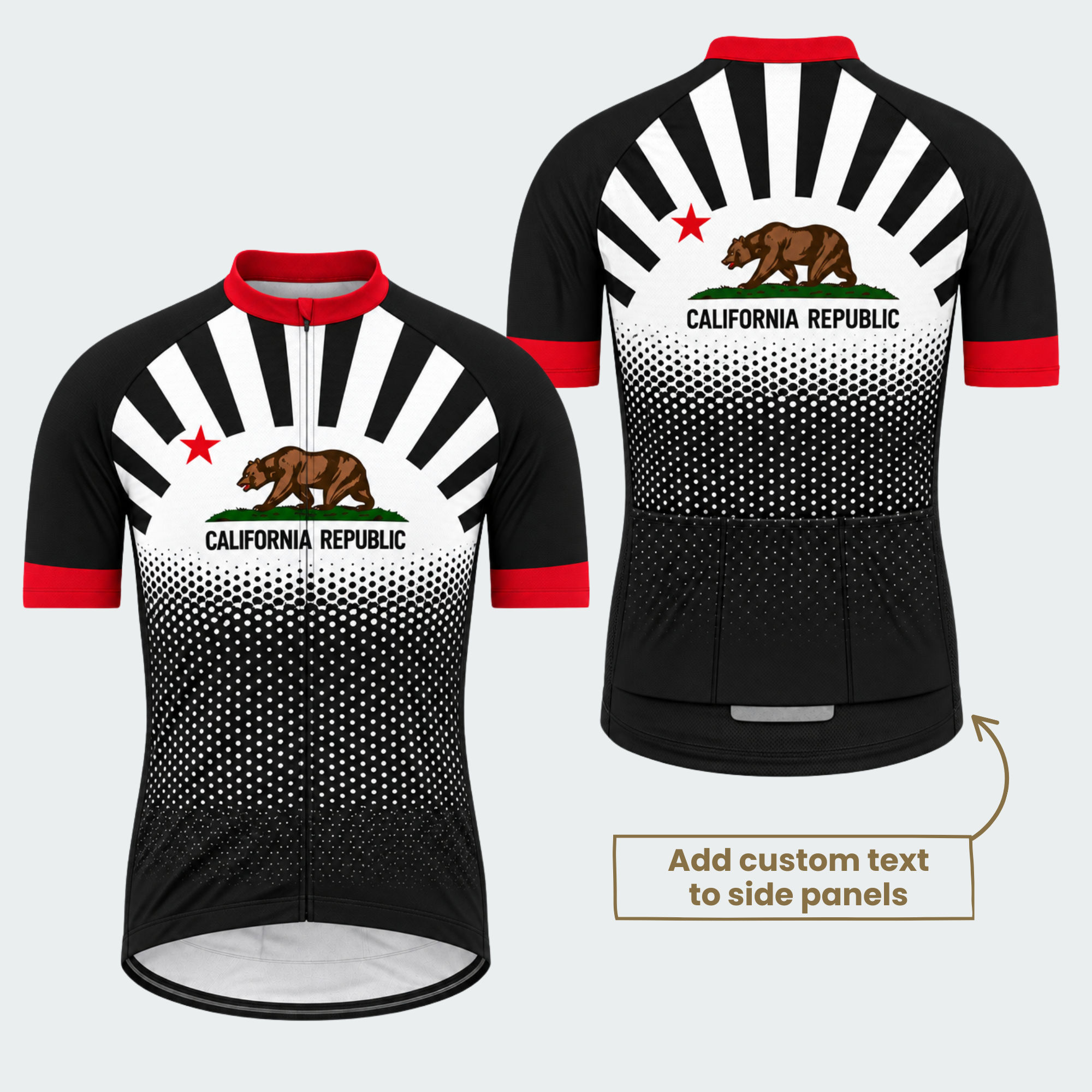 Men's Personalized California Republic Sunburst Cycling Jersey & Kit — short sleeve jersey — featured image
