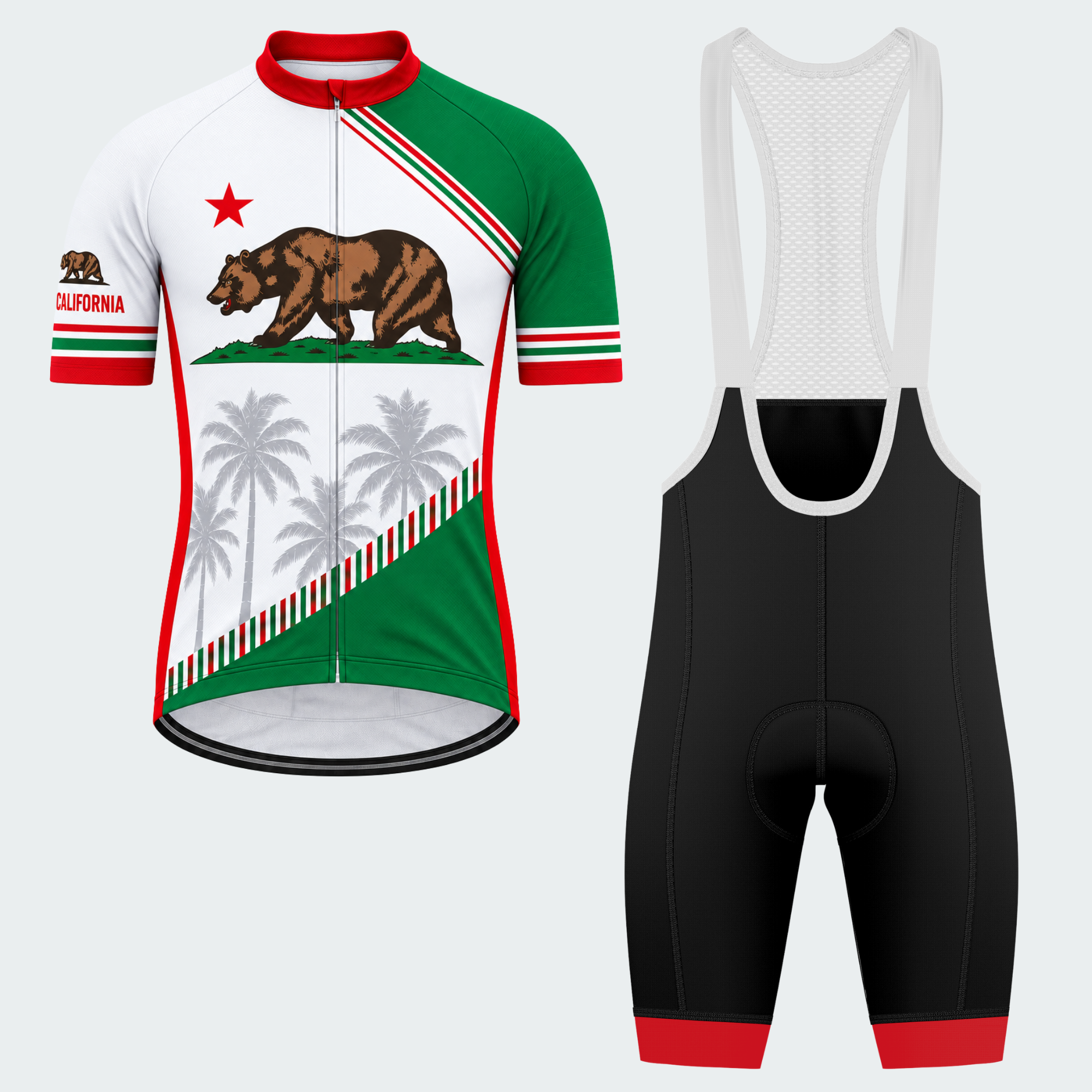 Men's Personalized California Bear & Palms Cycling Jersey & Kit — short sleeve bib shorts kit — featured image