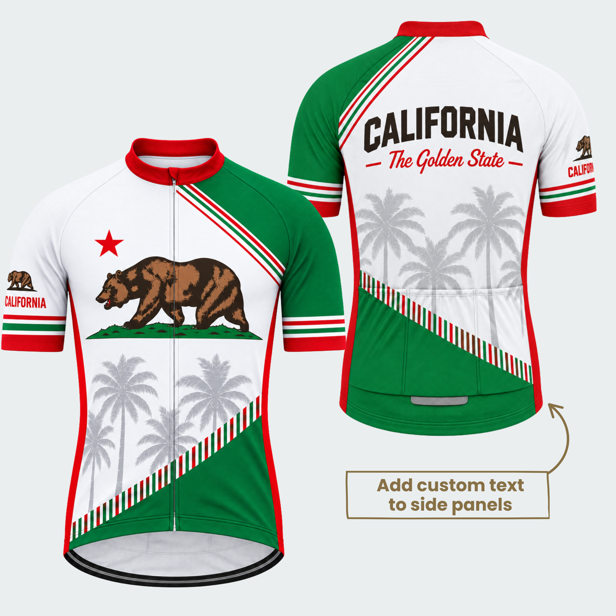 Men's Personalized California Bear & Palms Cycling Jersey & Kit — short sleeve jersey — featured image