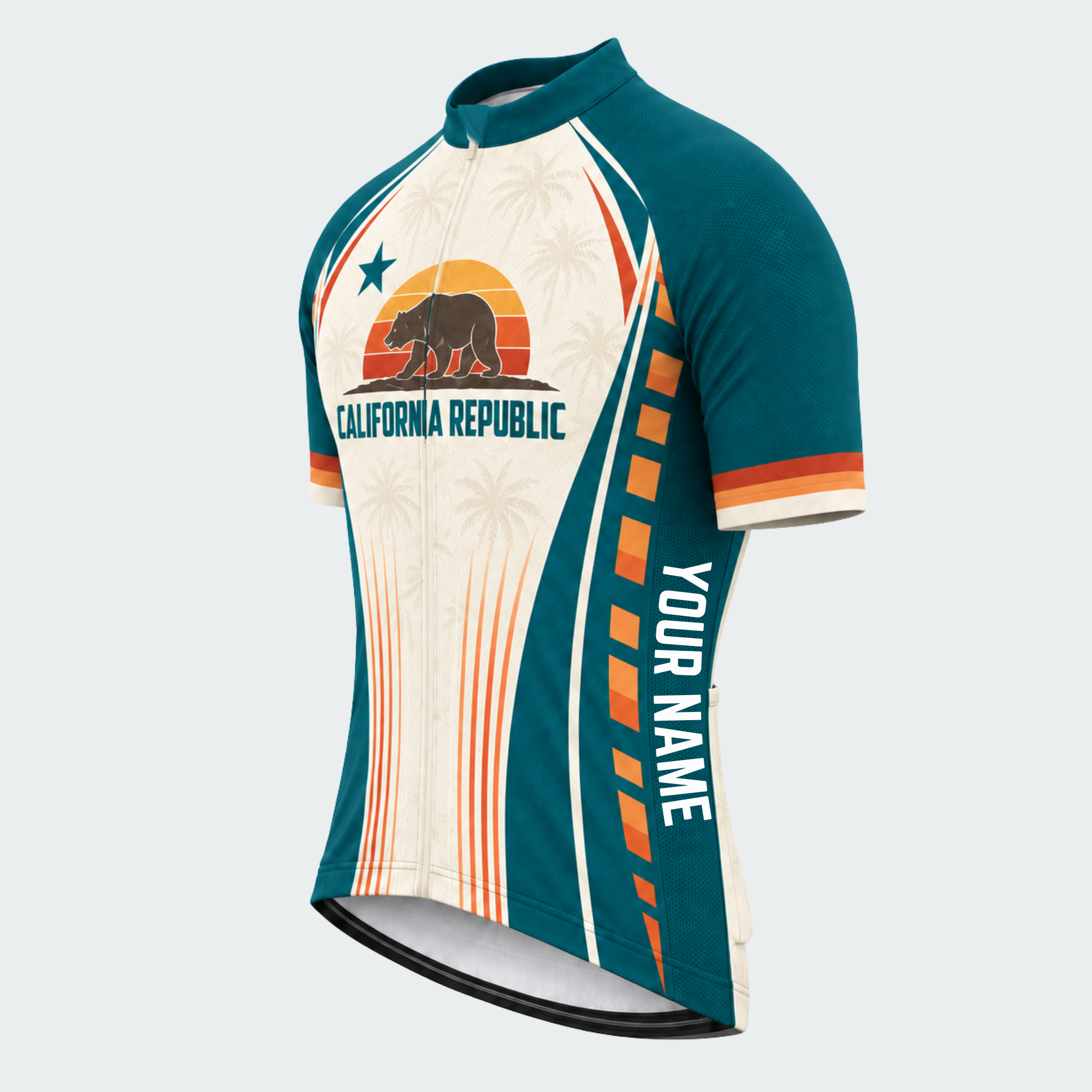 Men's Personalized California Republic Palm Shield Cycling Jersey & Kit — short sleeve jersey — image 04