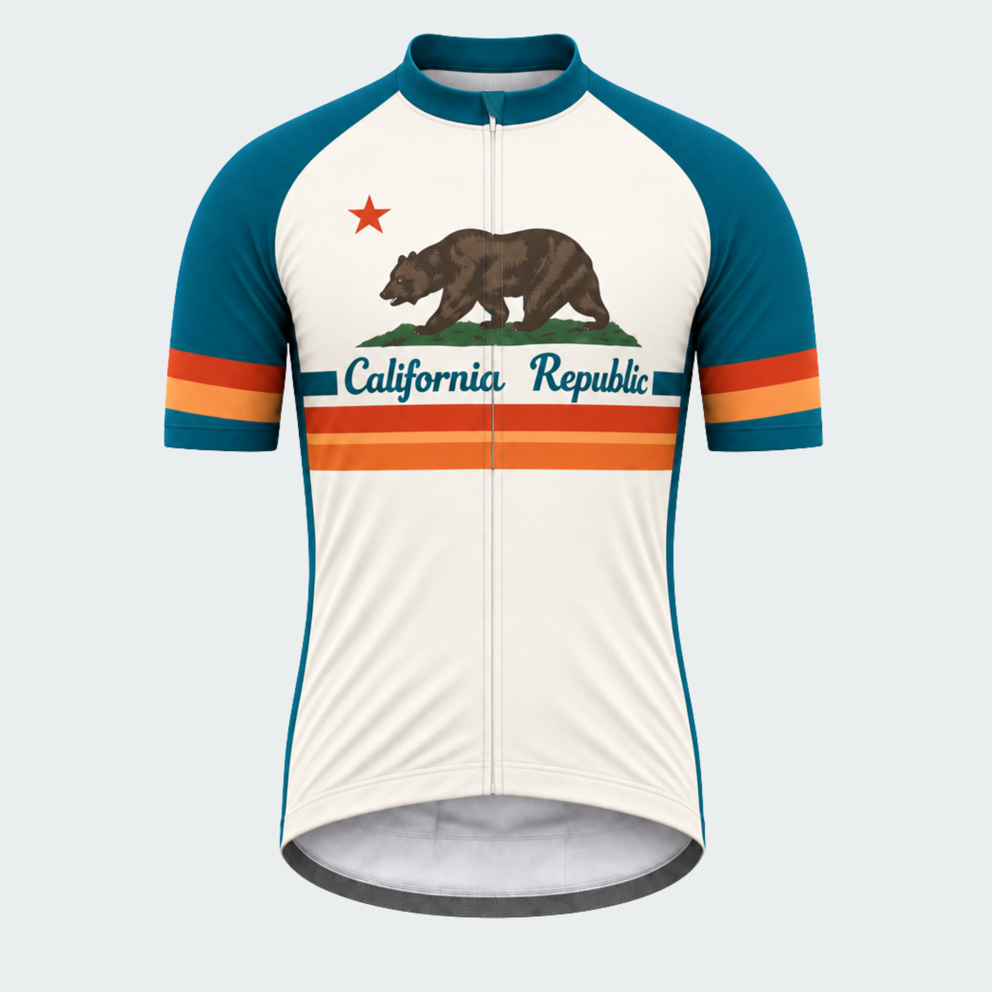 Men's Personalized California Republic Stripes Cycling Jersey & Kit — short sleeve jersey — image 02