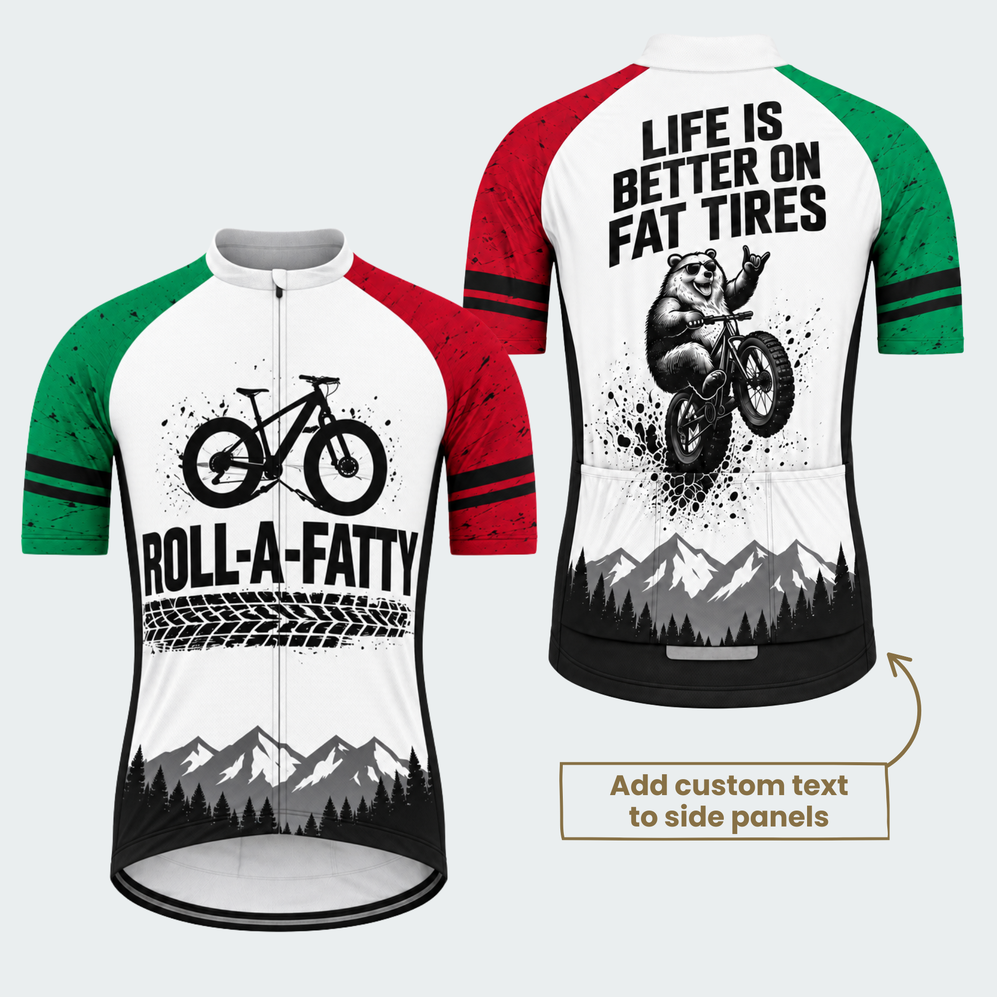 Men's Personalized Life Is Better On Fat Tires Cycling Jersey & Kit — short sleeve jersey — featured image