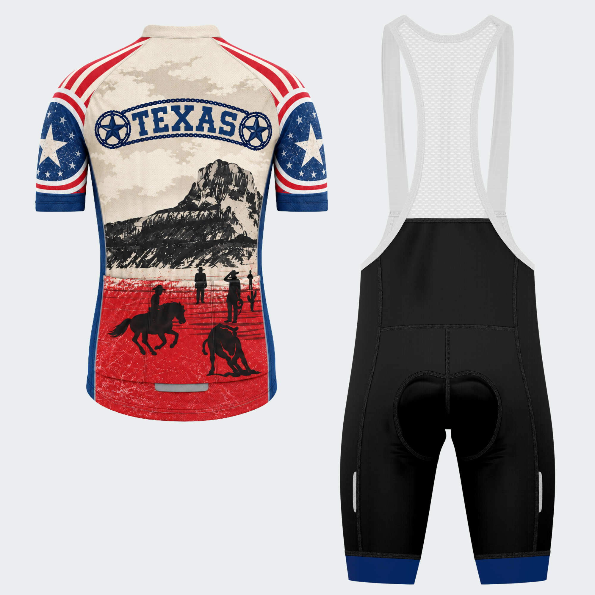 Men's Personalized Texas Rodeo Frontier Cycling Jersey & Kit — short sleeve bib shorts kit — image 02