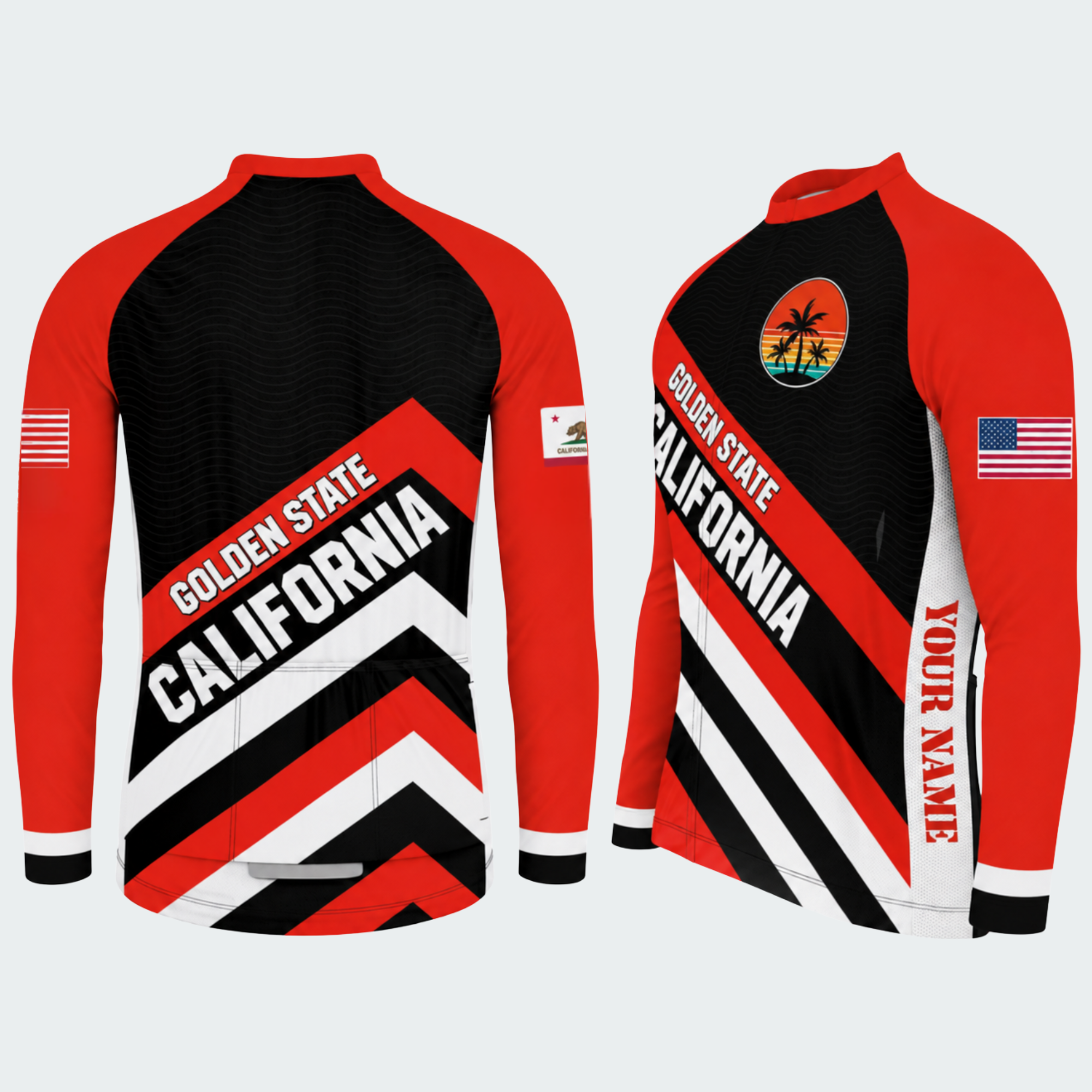 Men's Personalized California Sunset Palms Cycling Jersey & Kit — long sleeve cycling kit — featured image