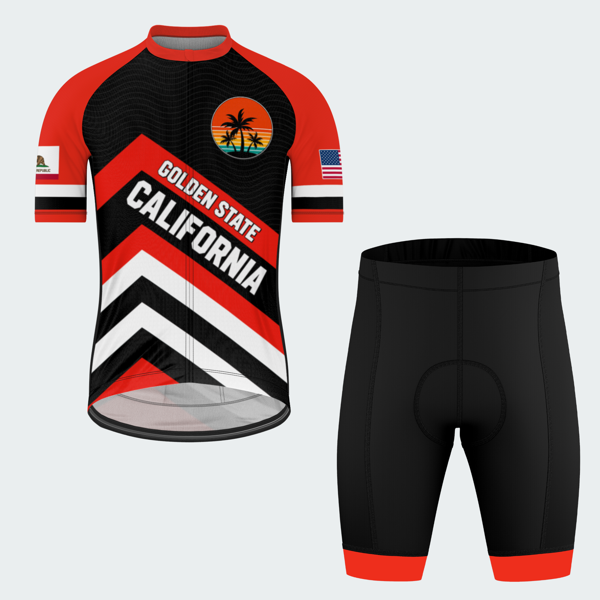 Men's Personalized California Sunset Palms Cycling Jersey & Kit — short sleeve shorts kit — featured image