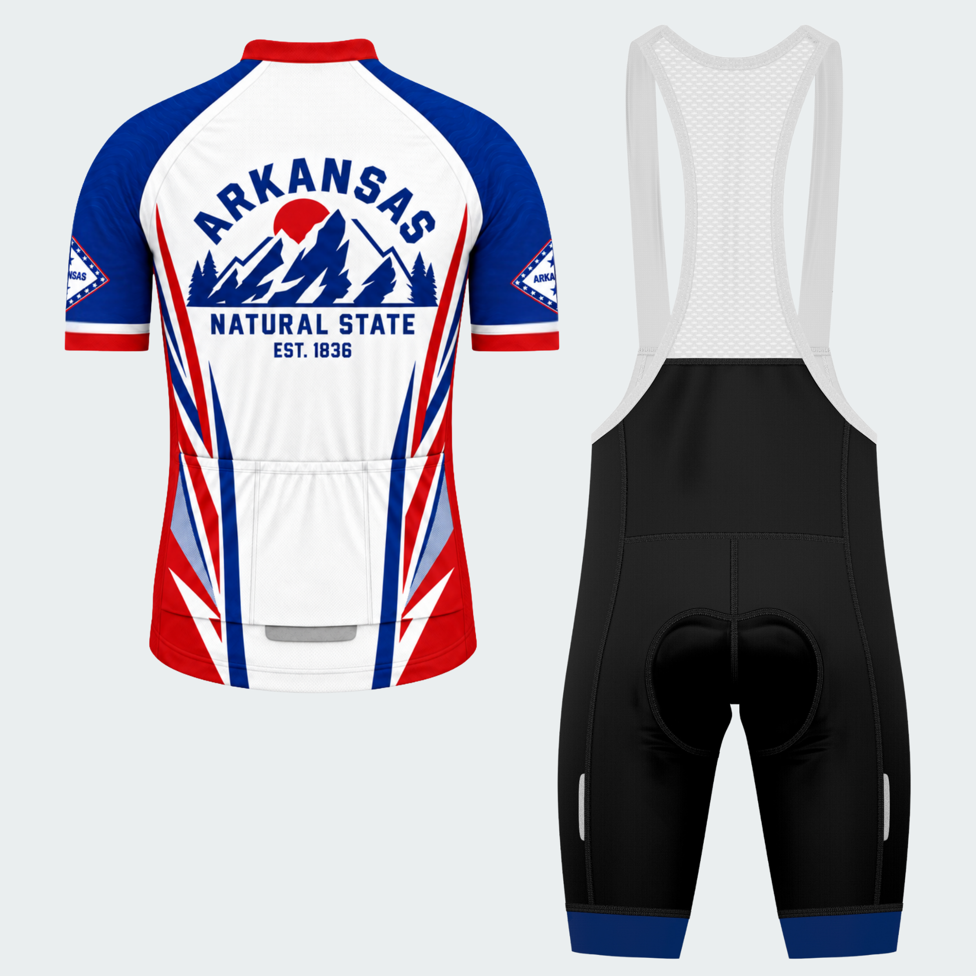 Men's Personalized Arkansas Mountain Badge Cycling Jersey & Kit — short sleeve bib shorts kit — image 02