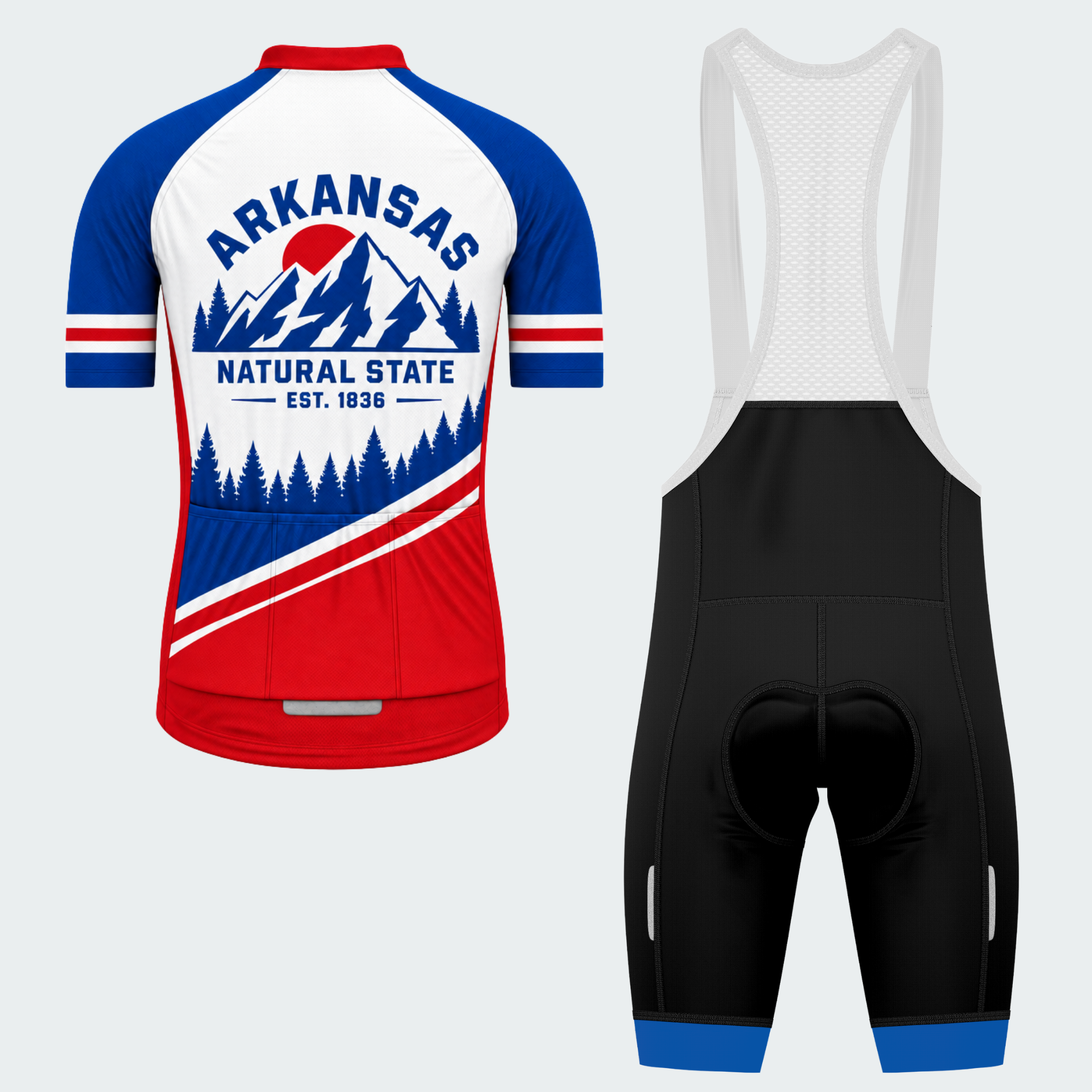 Men's Personalized Arkansas Natural State Cycling Jersey & Kit — short sleeve bib shorts kit — image 02