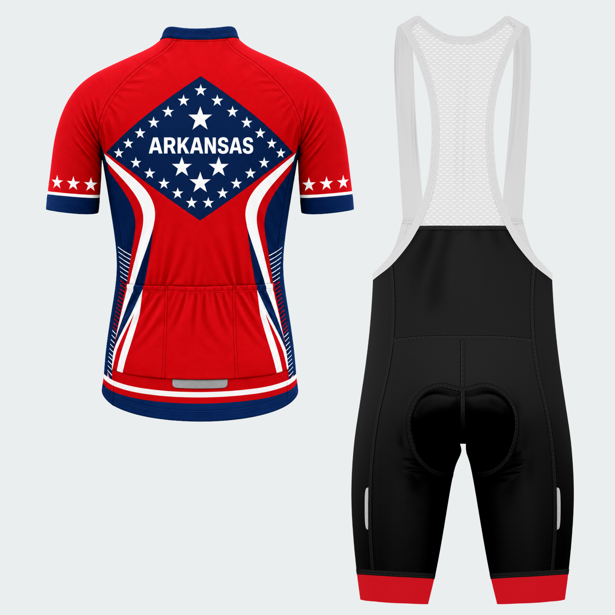 Men's Personalized Arkansas Star Shield Cycling Jersey & Kit — short sleeve bib shorts kit — image 02