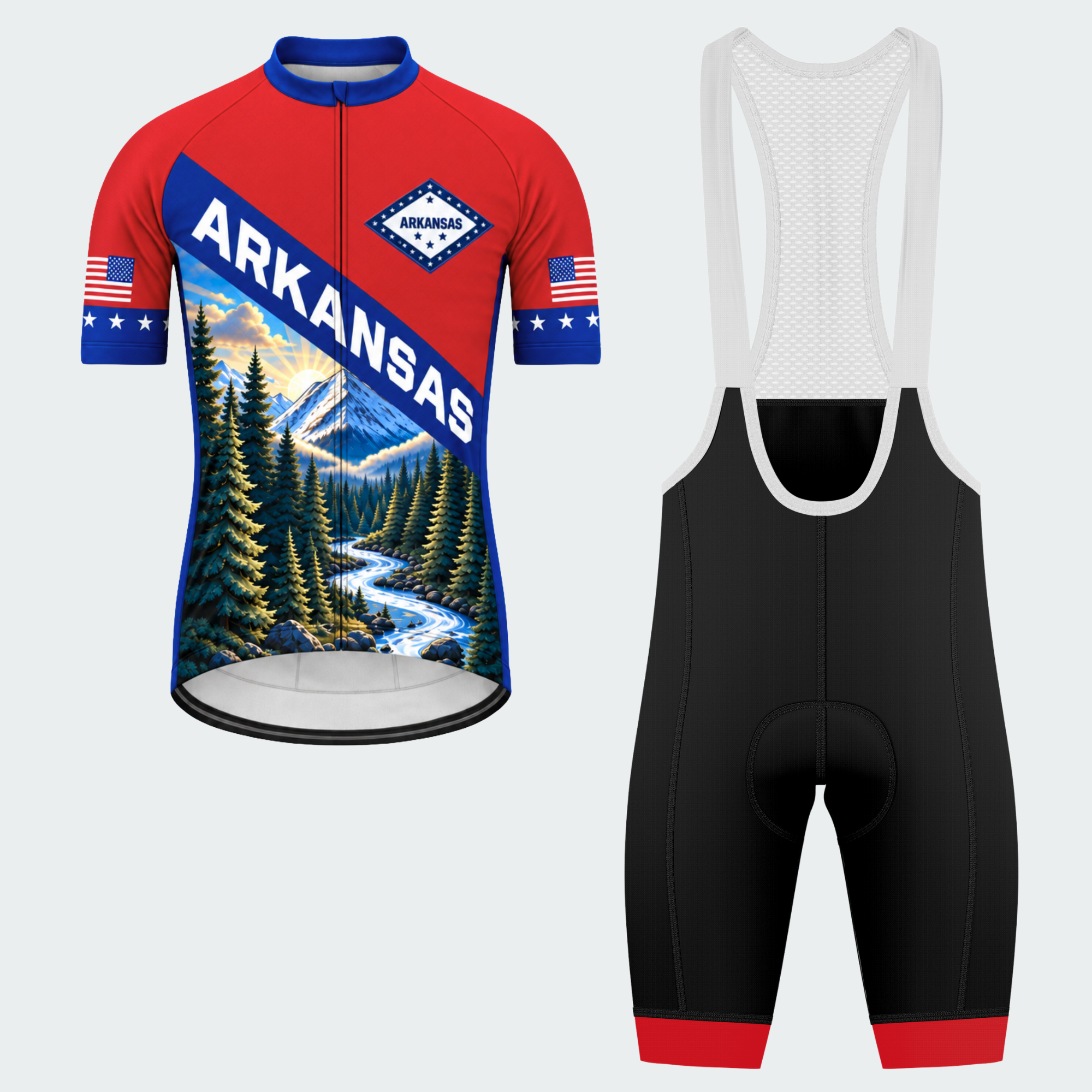 Men's Personalized Arkansas Mountain River Cycling Jersey & Kit — short sleeve bib shorts kit — featured image