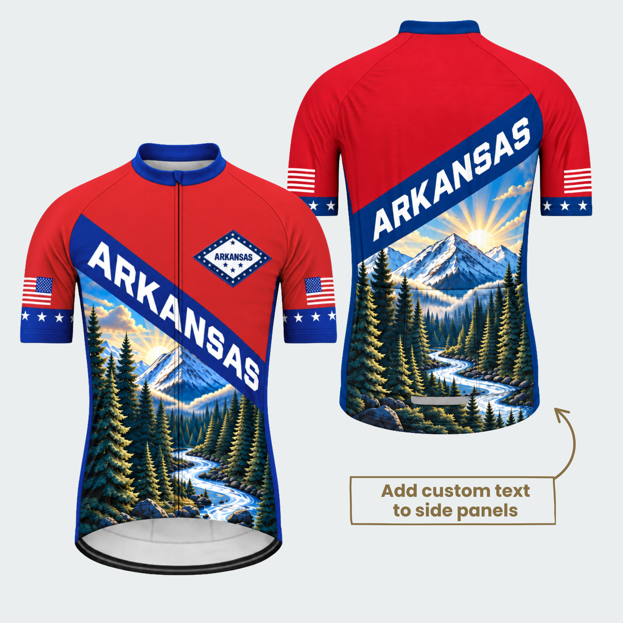 Men's Personalized Arkansas Mountain River Cycling Jersey & Kit — short sleeve jersey — featured image