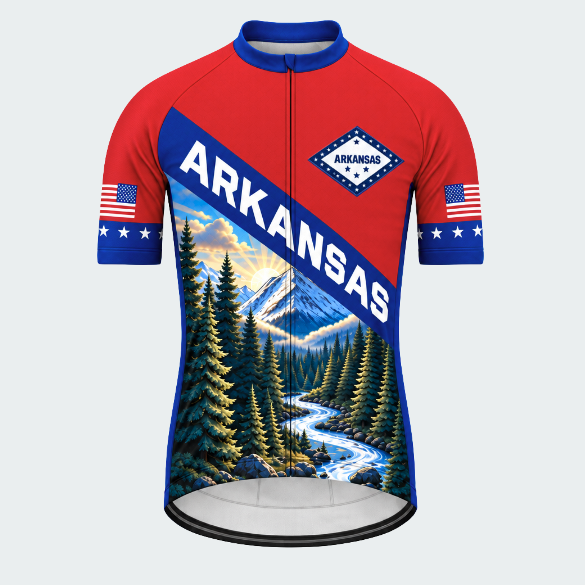 Men's Personalized Arkansas Mountain River Cycling Jersey & Kit — short sleeve jersey — image 02