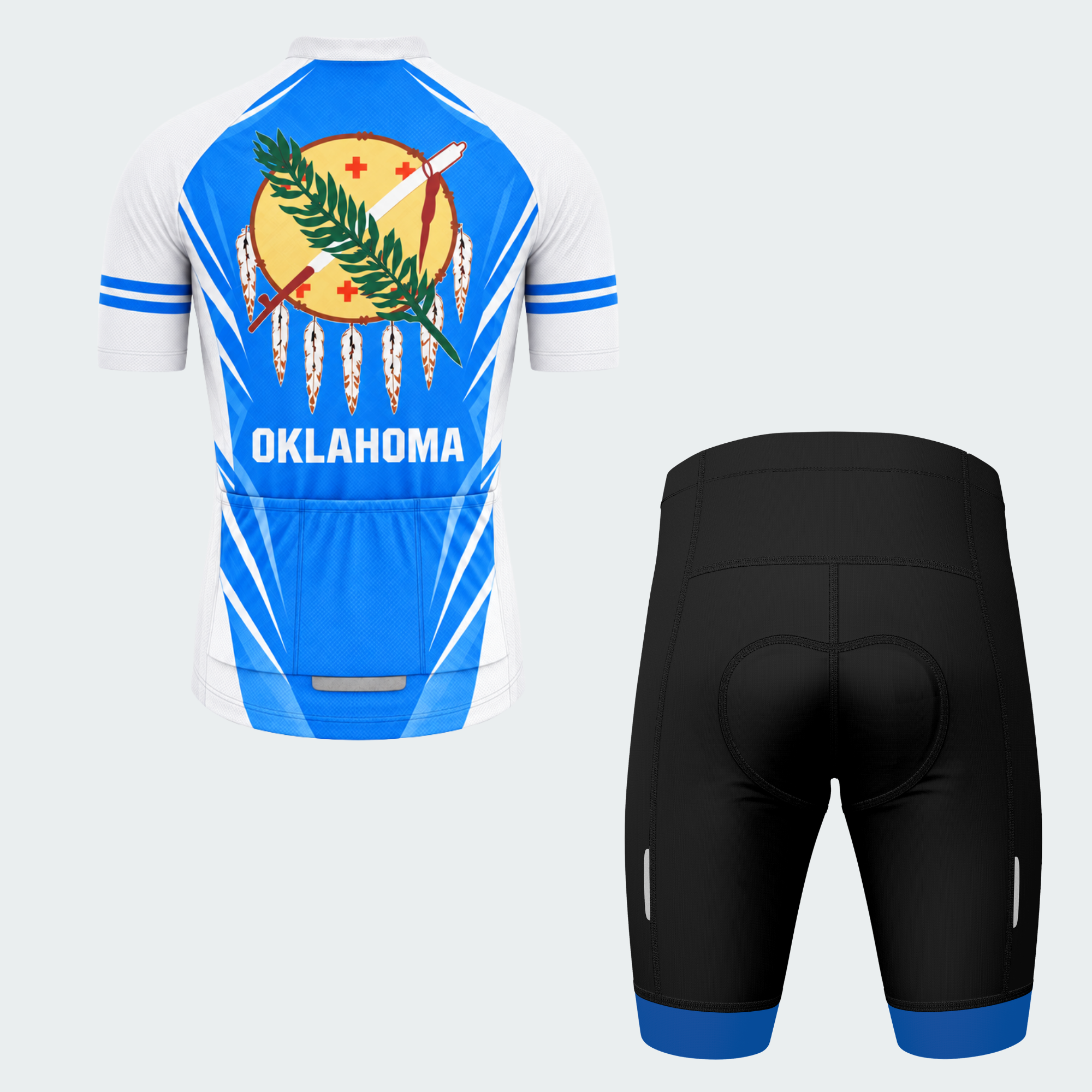 Men's Personalized Oklahoma Shield Emblem Cycling Jersey & Kit — short sleeve shorts kit — image 02