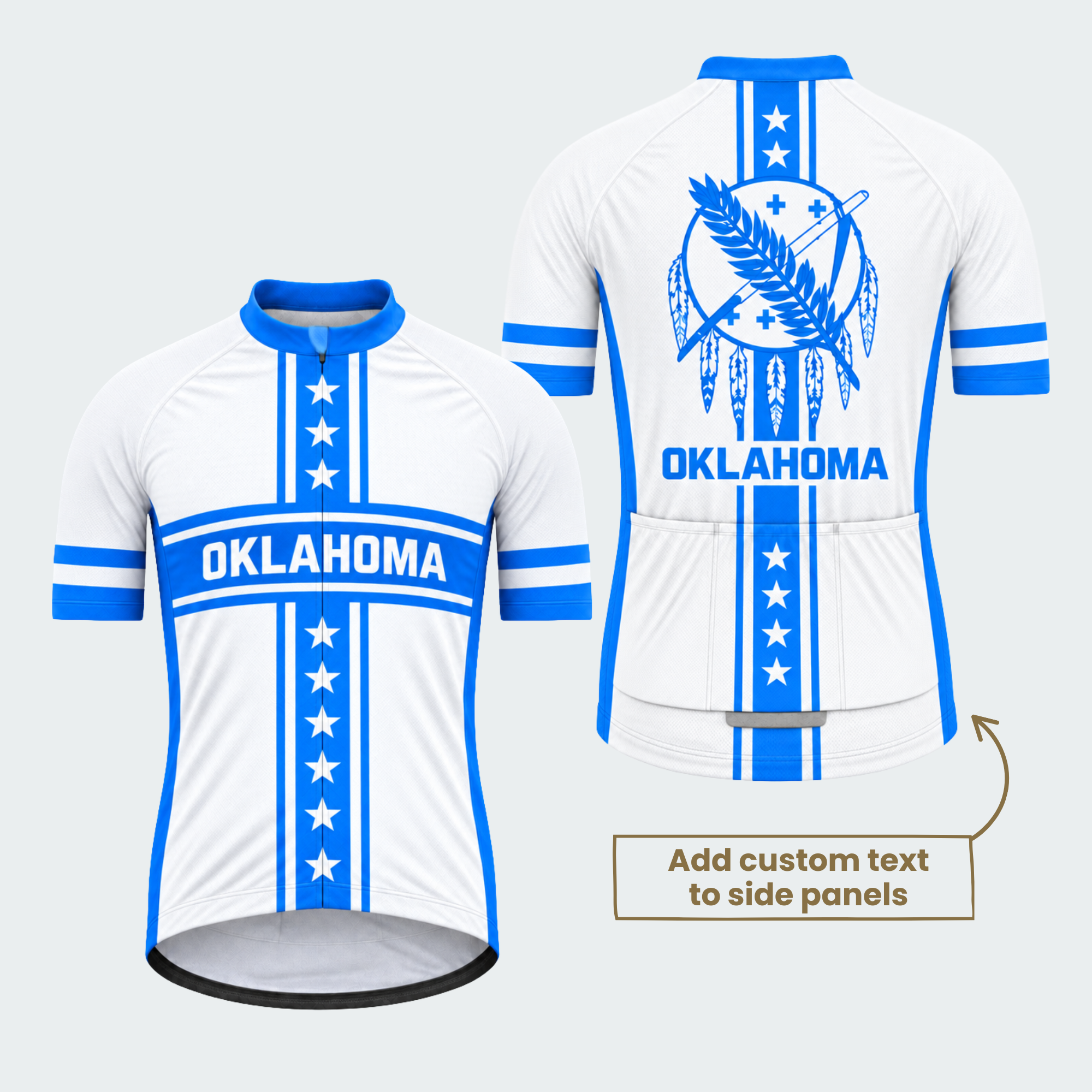 Men's Personalized Oklahoma Feather Shield Cycling Jersey & Kit — short sleeve jersey — featured image