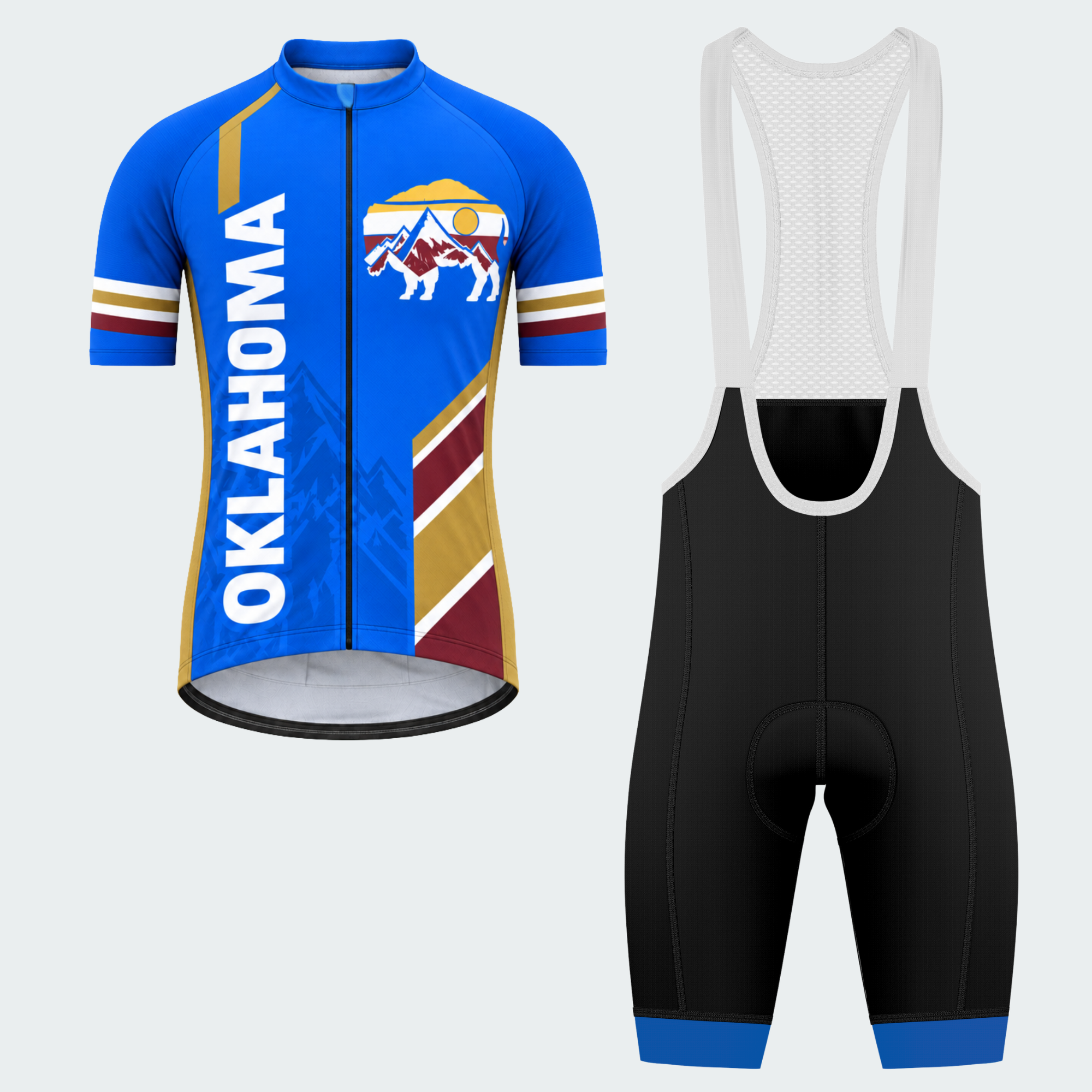 Men's Personalized Oklahoma Mountain Bison Cycling Jersey & Kit — short sleeve bib shorts kit — featured image
